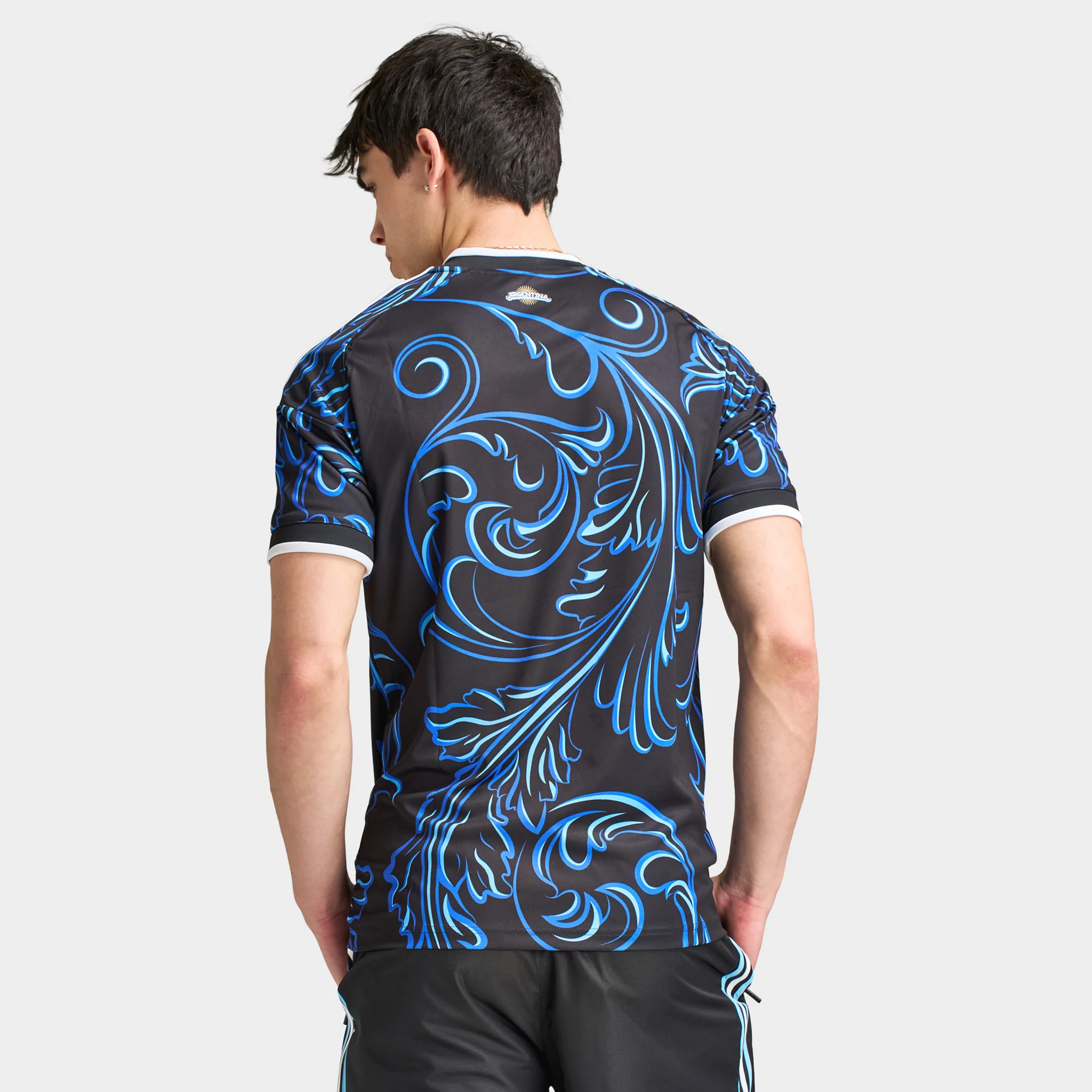 adidas Argentina Away Black / Lucid Blue - Blue - Image 2