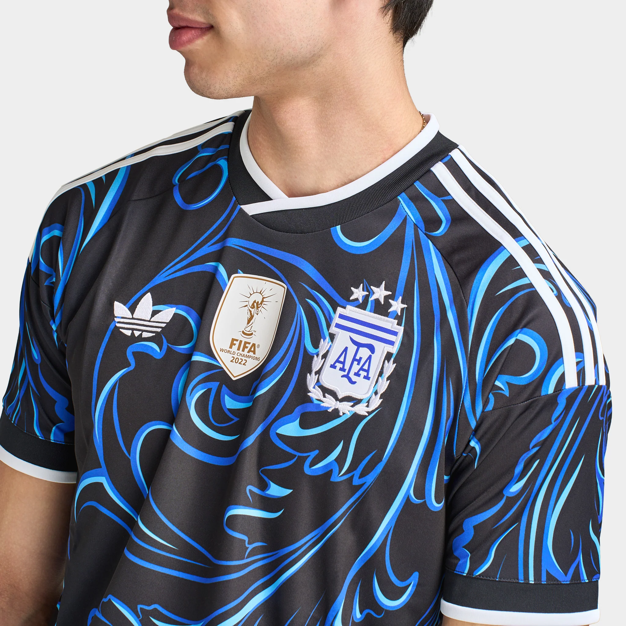 adidas Argentina Away Black / Lucid Blue - Blue - Image 3