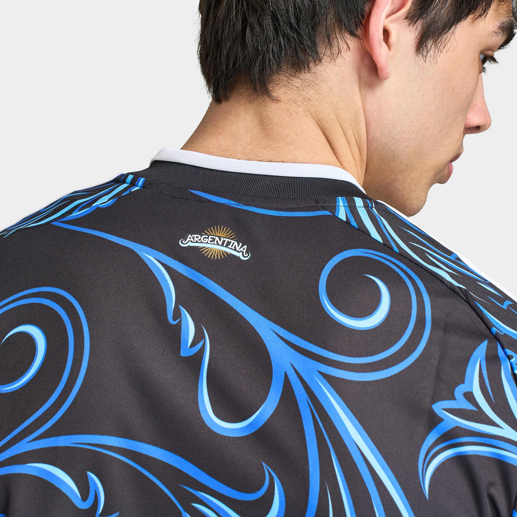 adidas Argentina Away Black / Lucid Blue - Blue - Image 4