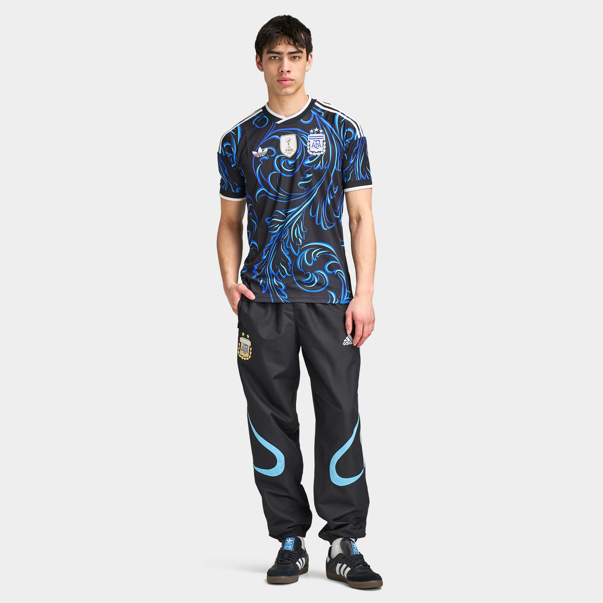 adidas Argentina Away Black / Lucid Blue - Blue - Image 5