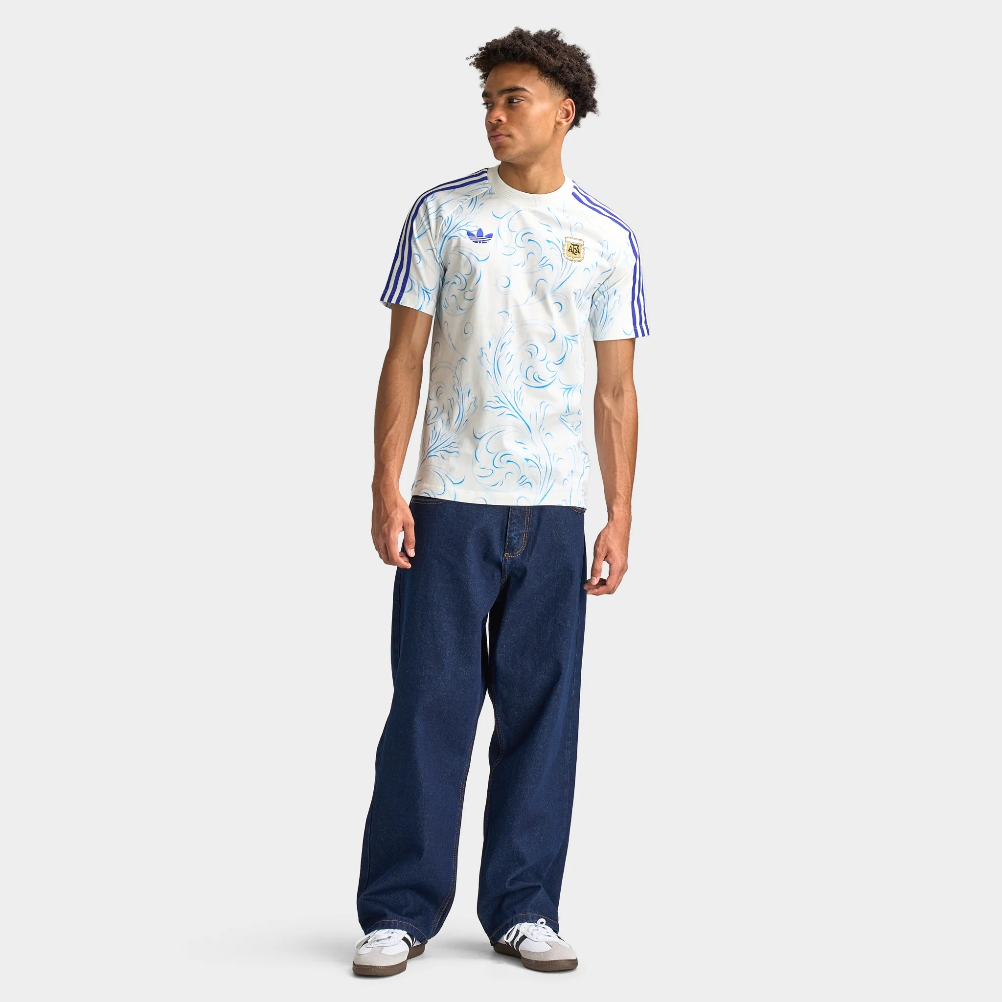 adidas Argentina Originals All Over Print T-Shirt / Off Whit - Image 5