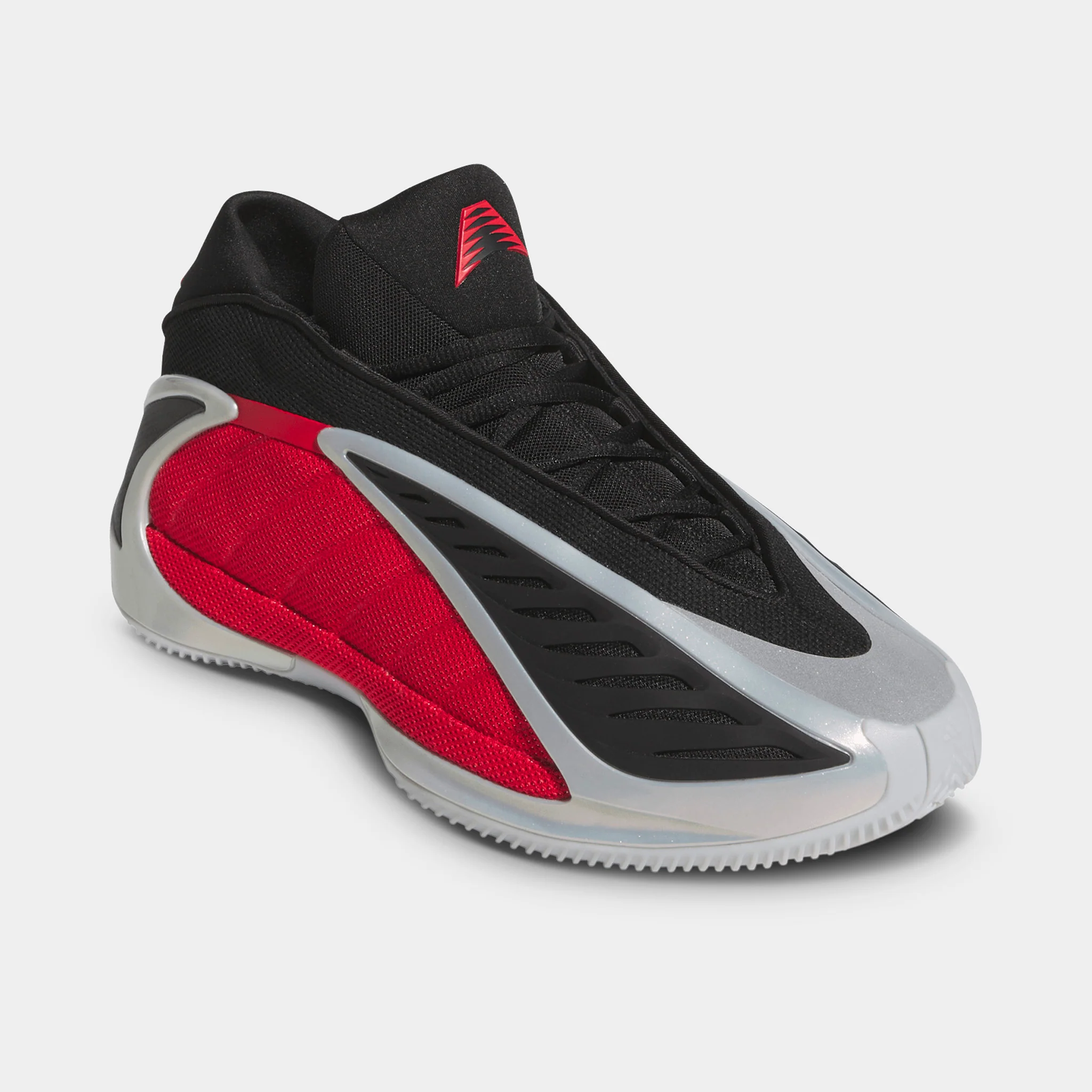 adidas Anthony Edwards 2 Silver Metallic / Pure Ruby - Black - Image 2