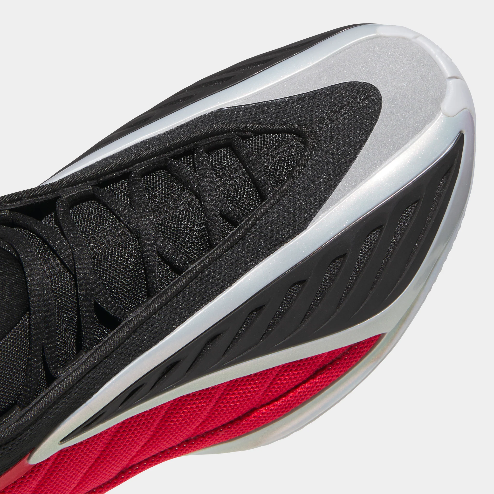 adidas Anthony Edwards 2 Silver Metallic / Pure Ruby - Black - Image 4