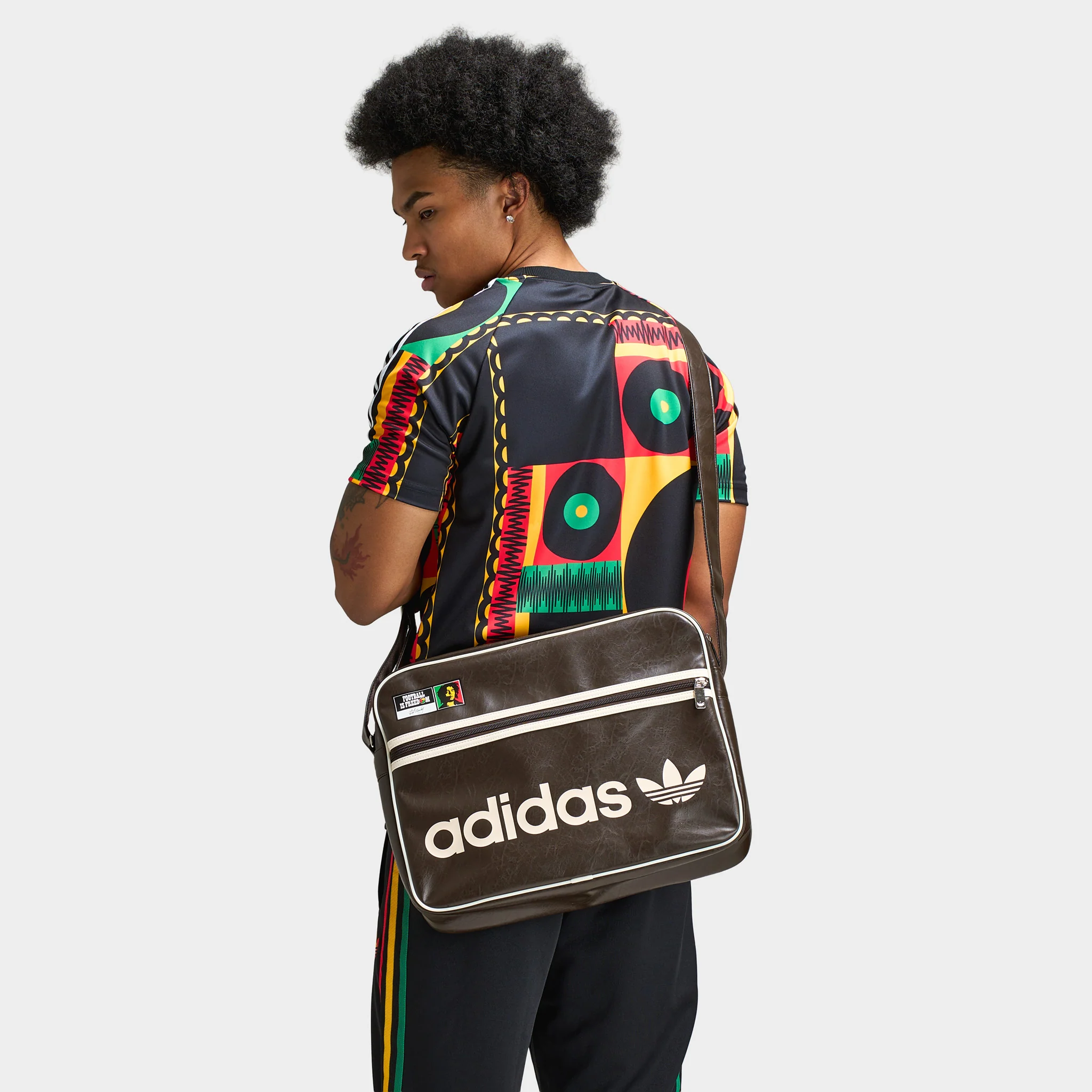 adidas Bob Marley Airliner Shoulder Bag / Dark Brown - Image 2