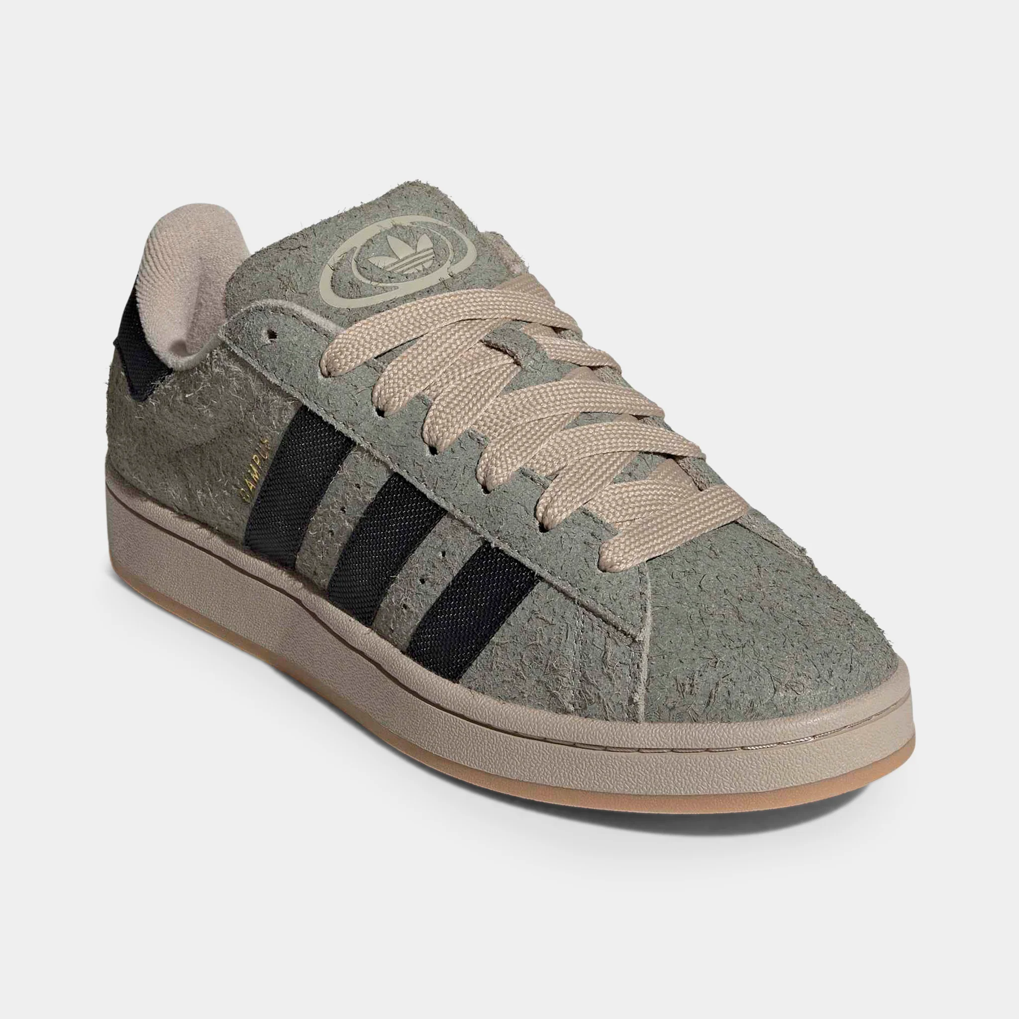 adidas Campus Silver Pebble / Core Black - Stone Khaki - Image 2