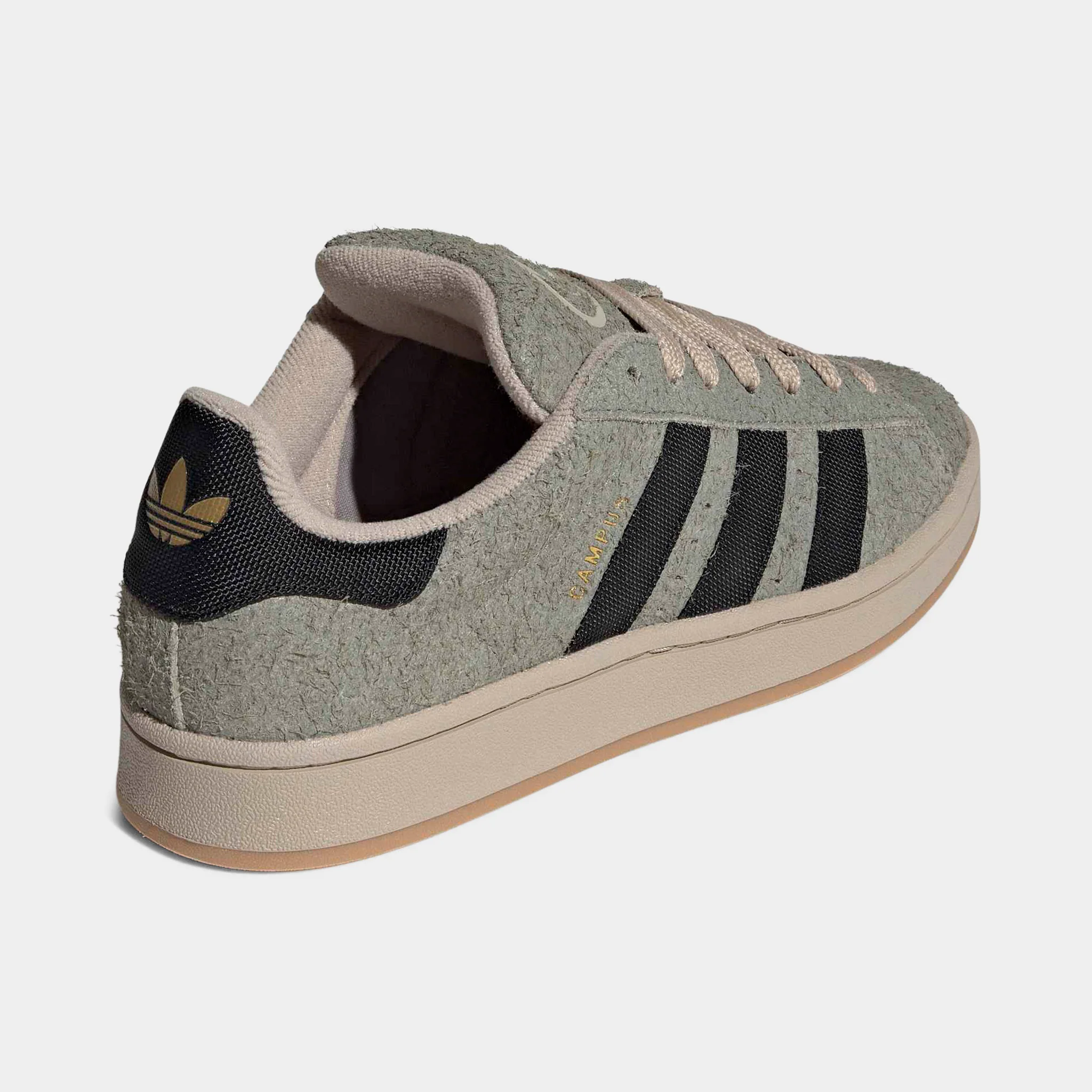 adidas Campus Silver Pebble / Core Black - Stone Khaki - Image 3