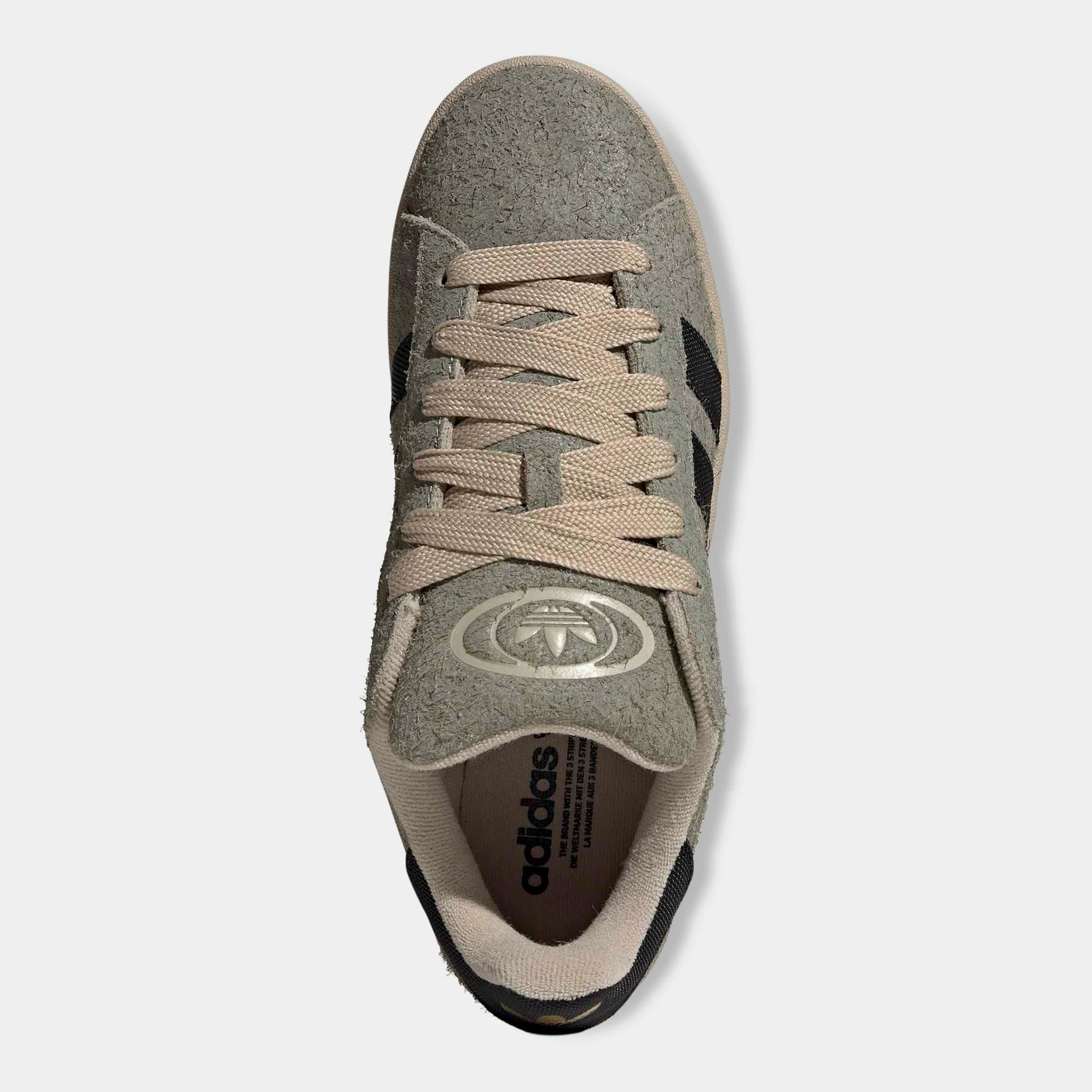 adidas Campus Silver Pebble / Core Black - Stone Khaki - Image 5