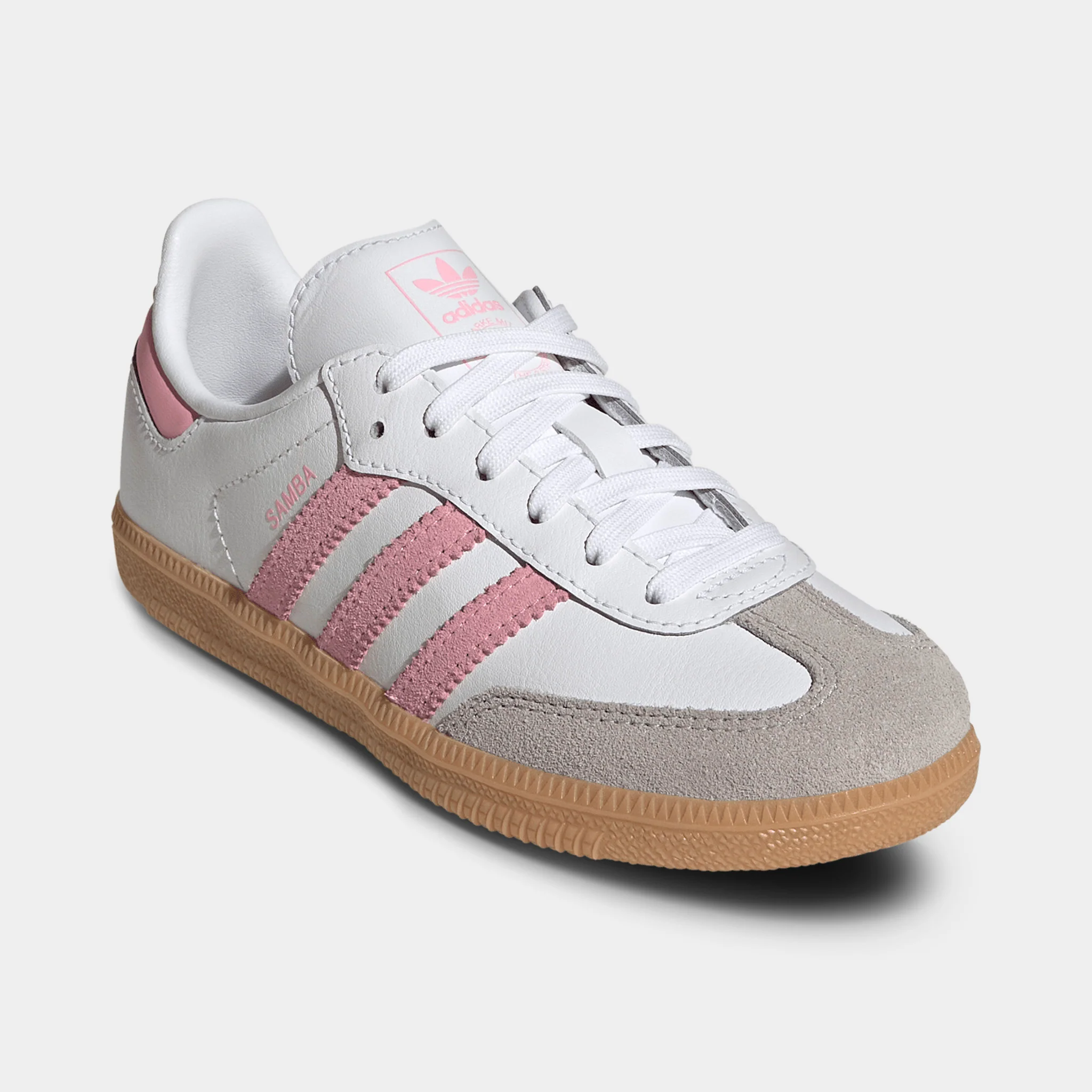 adidas Children's Samba White / Light Pink - Gum - Image 2