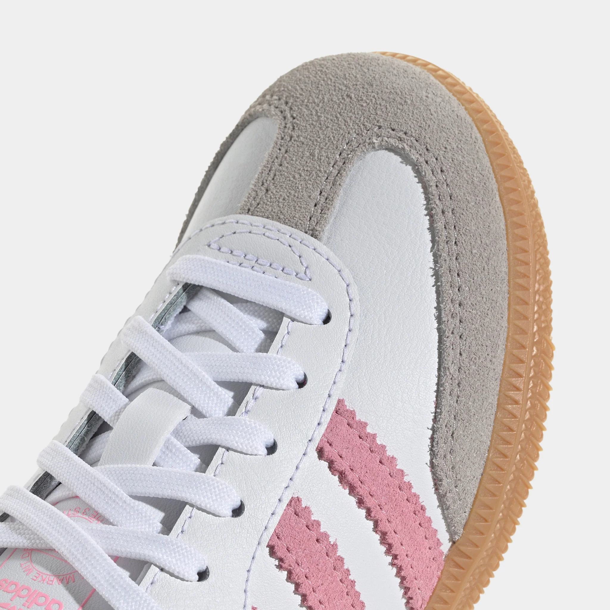 adidas Children's Samba White / Light Pink - Gum - Image 5