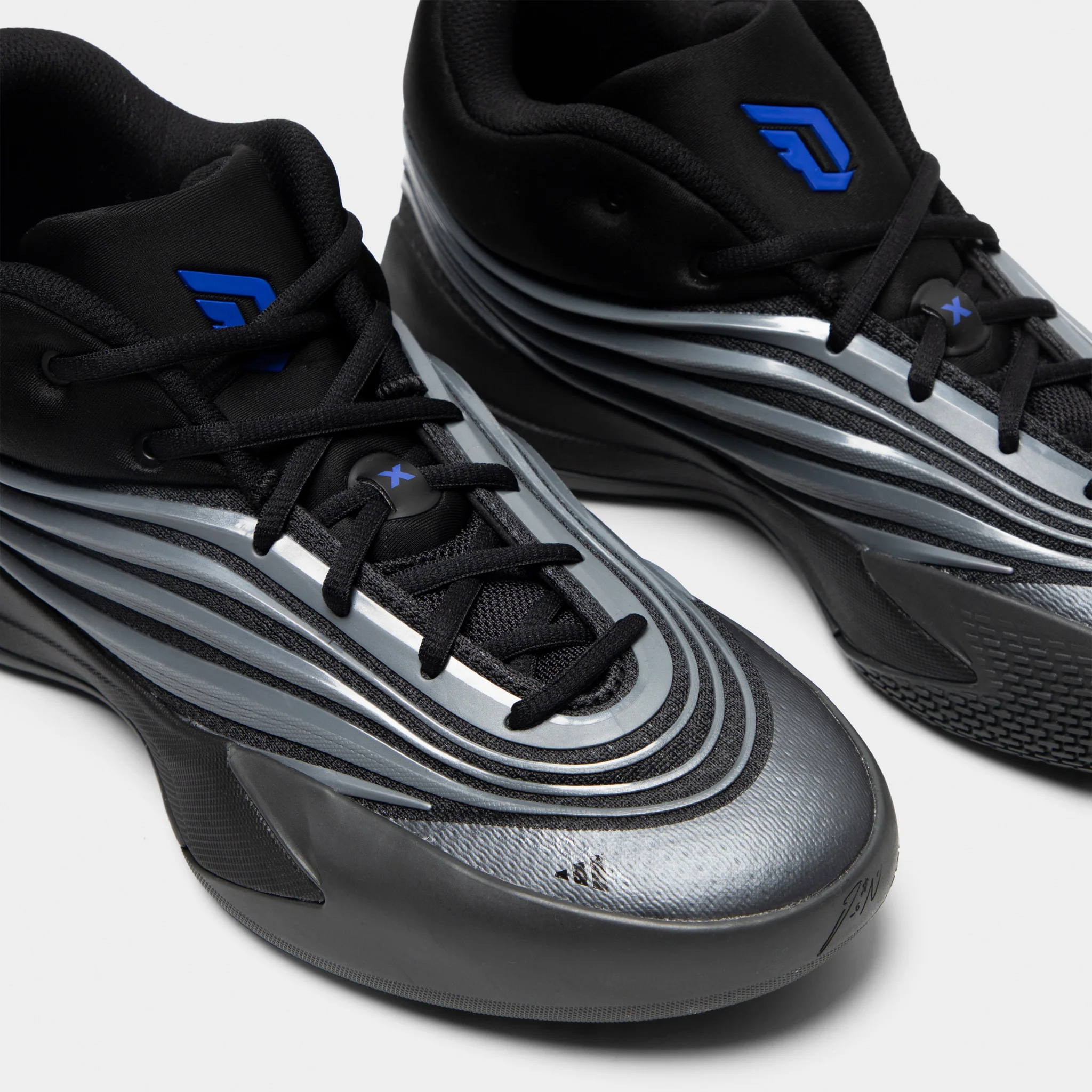adidas Dame X Black / Iron Mountain - Lucky Blue - Image 3