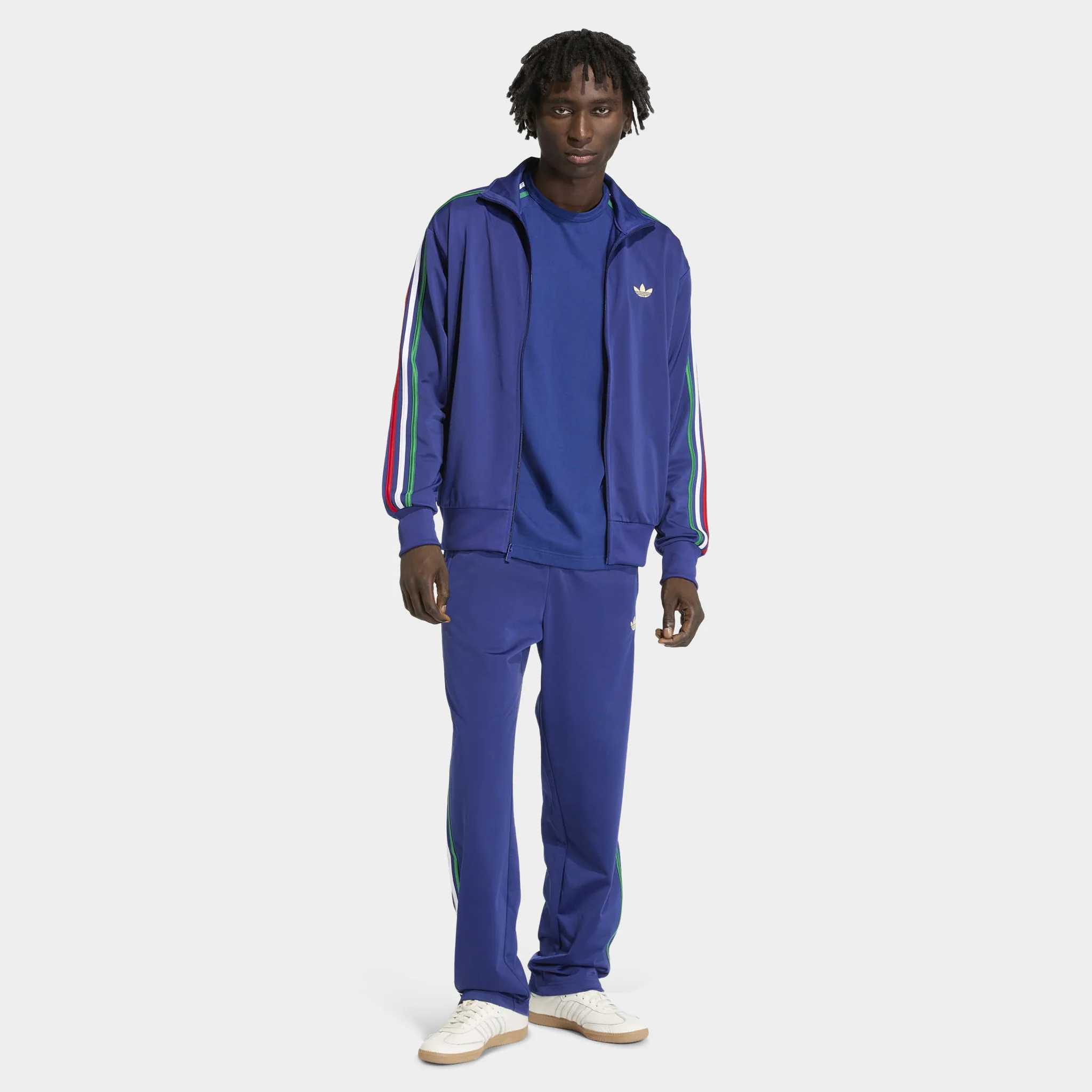 adidas Firebird Track Top Victory Blue / Bold Green - White - Image 3