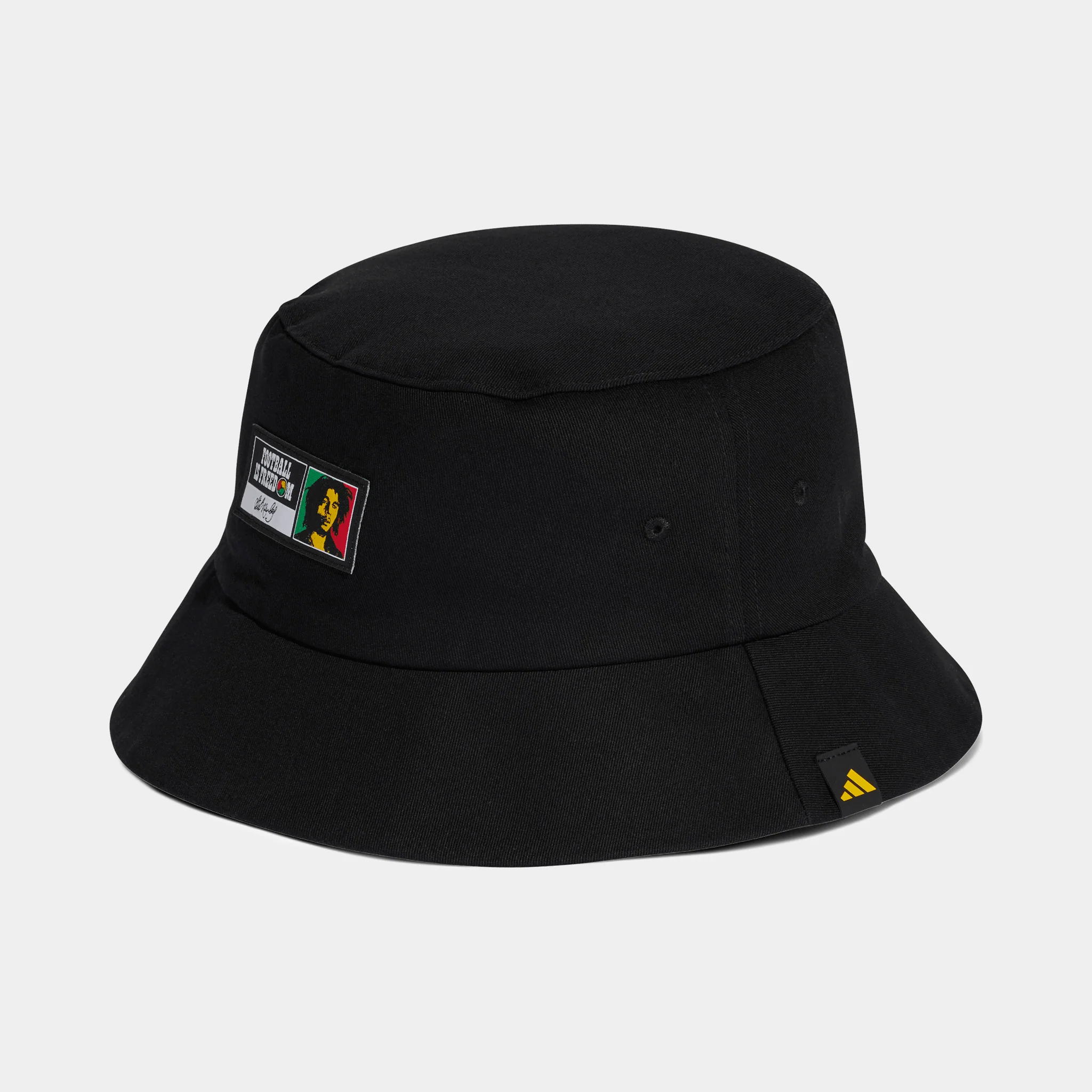 adidas Jamaica JFF Bucket Hat Black / Bold Gold - Image 2