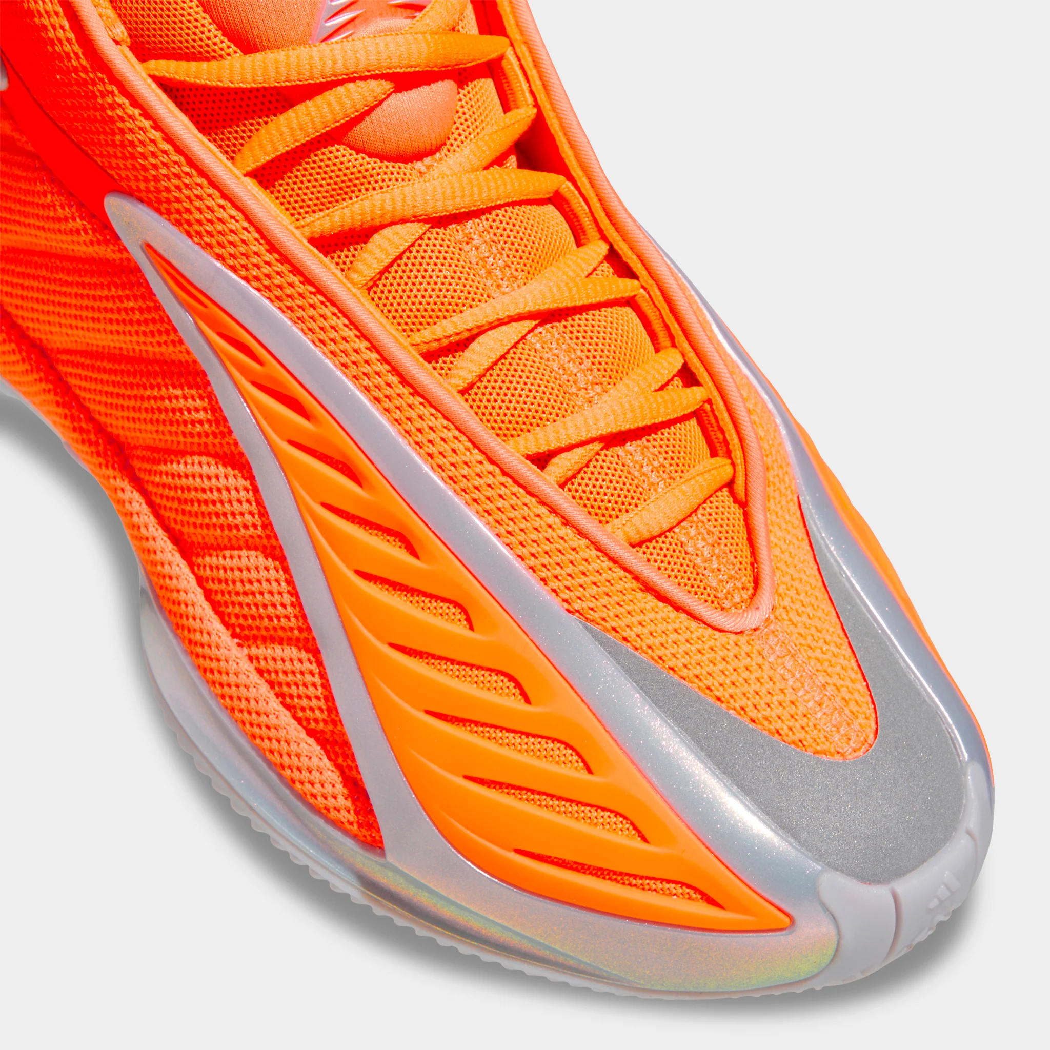 adidas Juniors' Anthony Edwards 2 Lucid Orange / Silver Metallic - Grey - Image 5