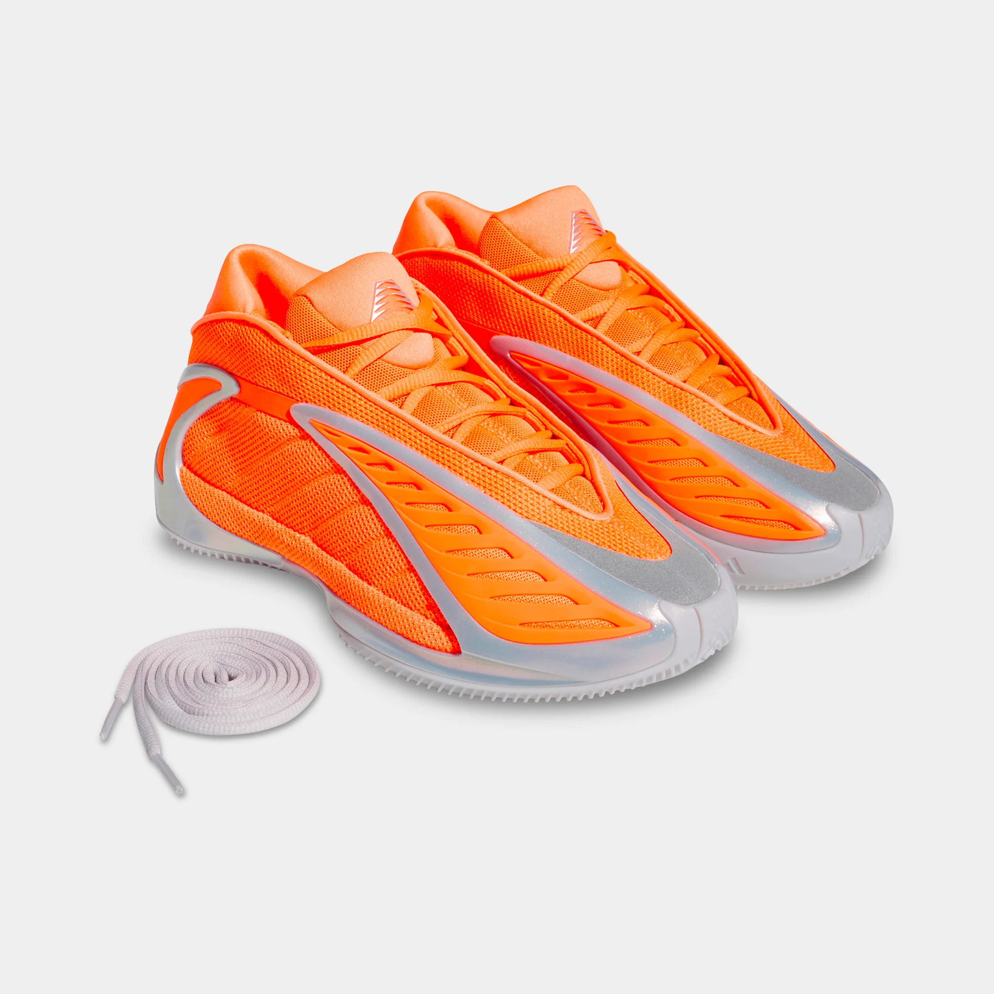 adidas Juniors' Anthony Edwards 2 Lucid Orange / Silver Metallic - Grey - Image 6
