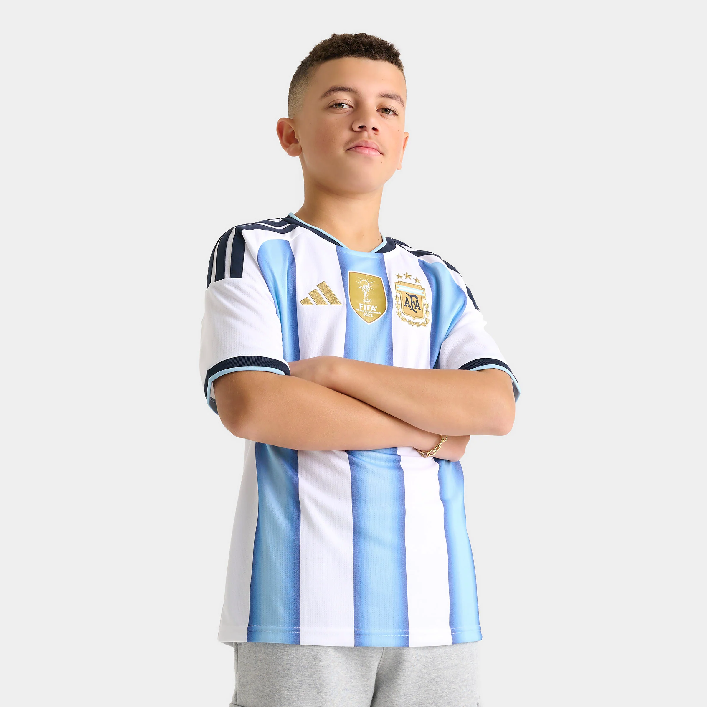 adidas Juniors' Argentina Replica Home Jersey / White - Image 2