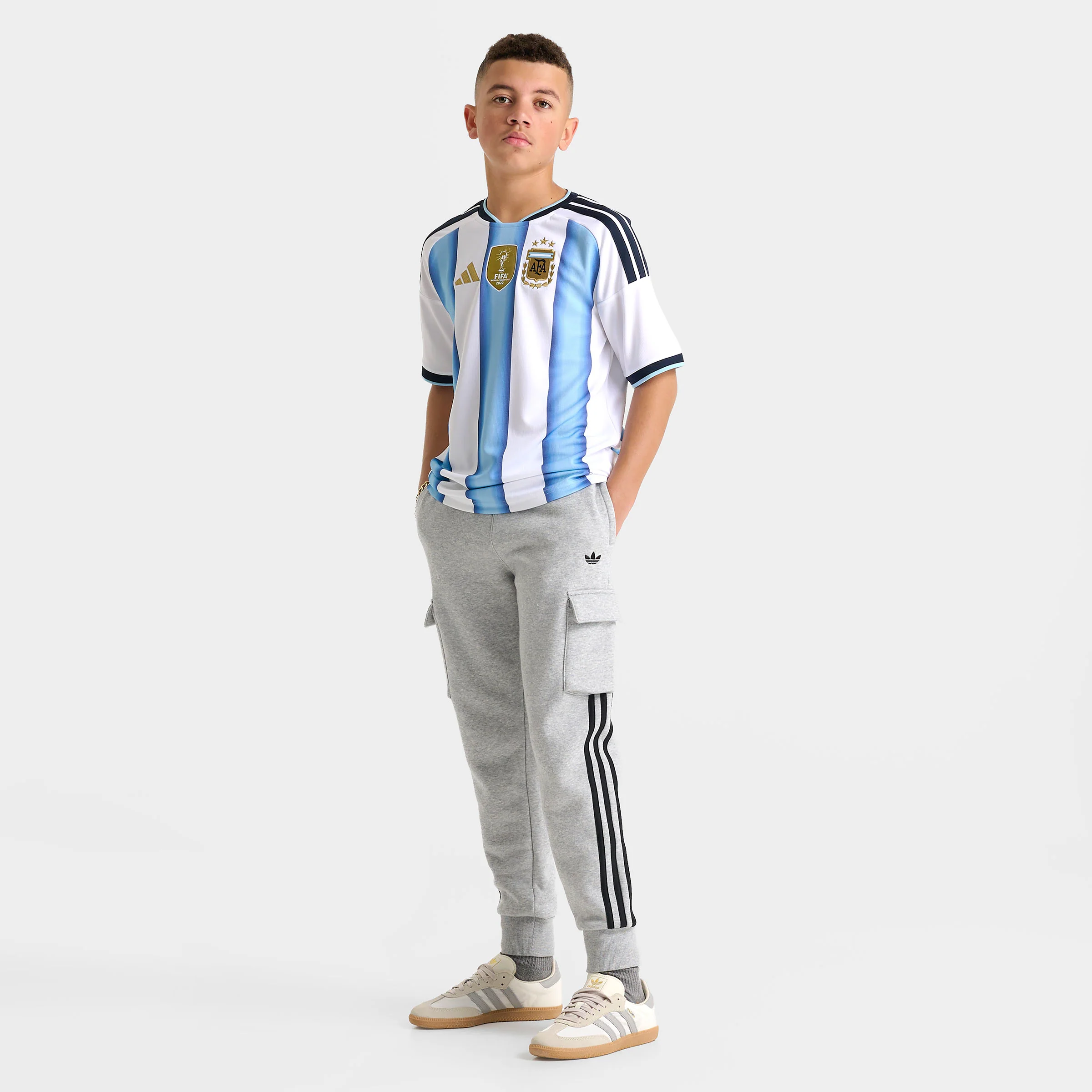 adidas Juniors' Argentina Replica Home Jersey / White - Image 6