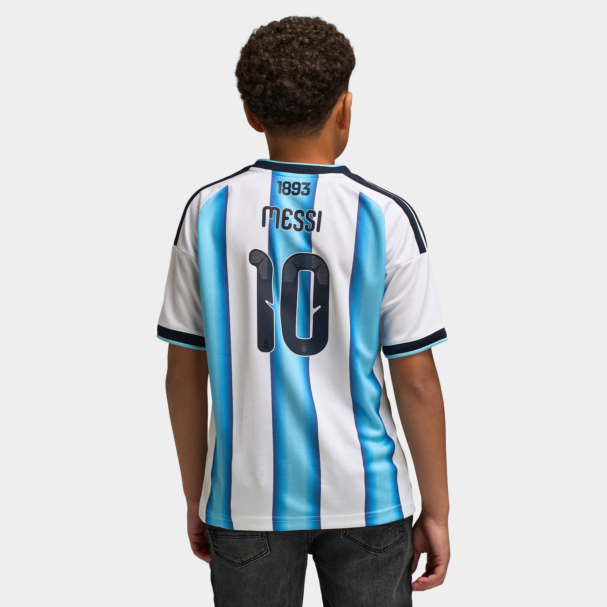 adidas Juniors' Argentina Replica Home Jersey Messi Blue / White - Image 2