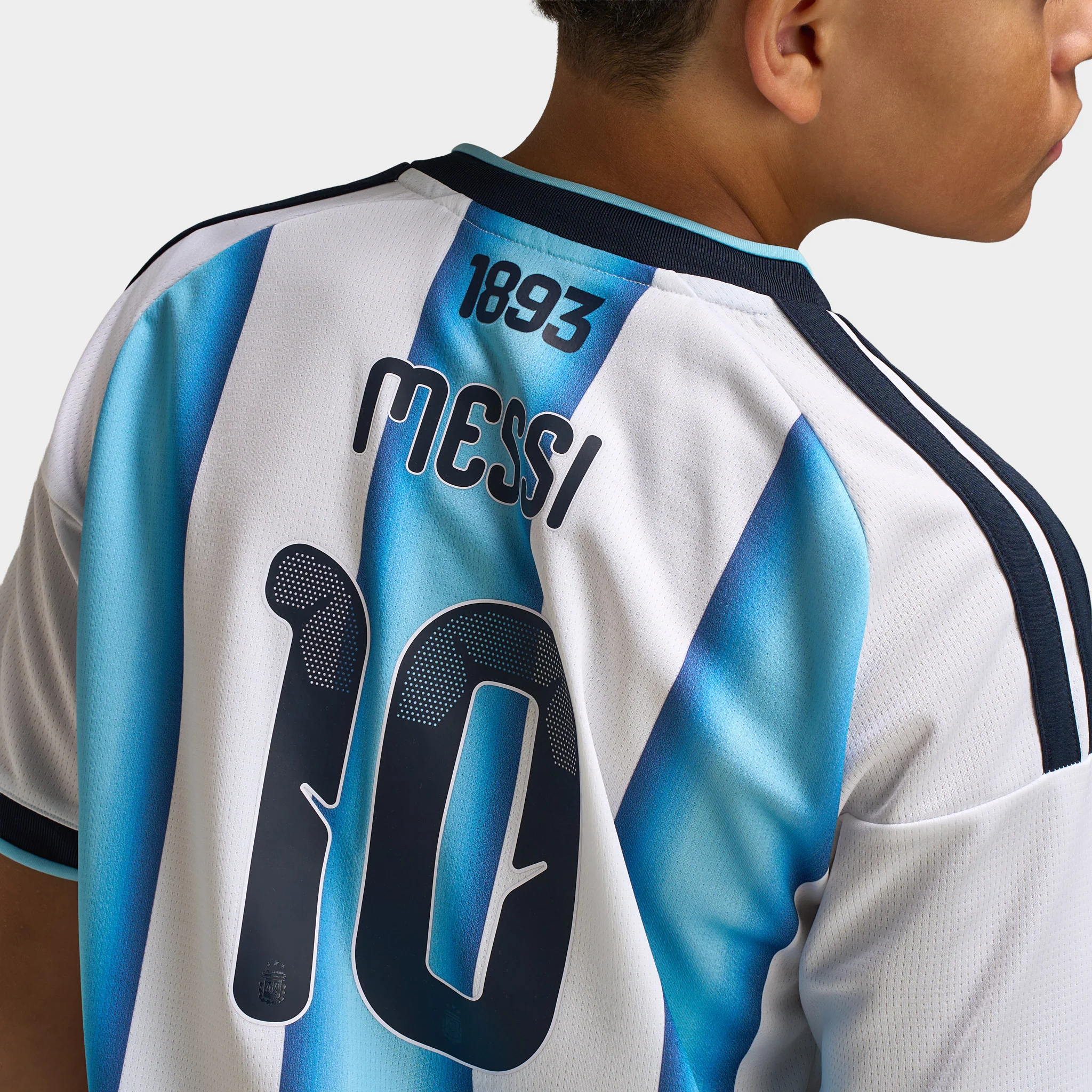 adidas Juniors' Argentina Replica Home Jersey Messi Blue / White - Image 4