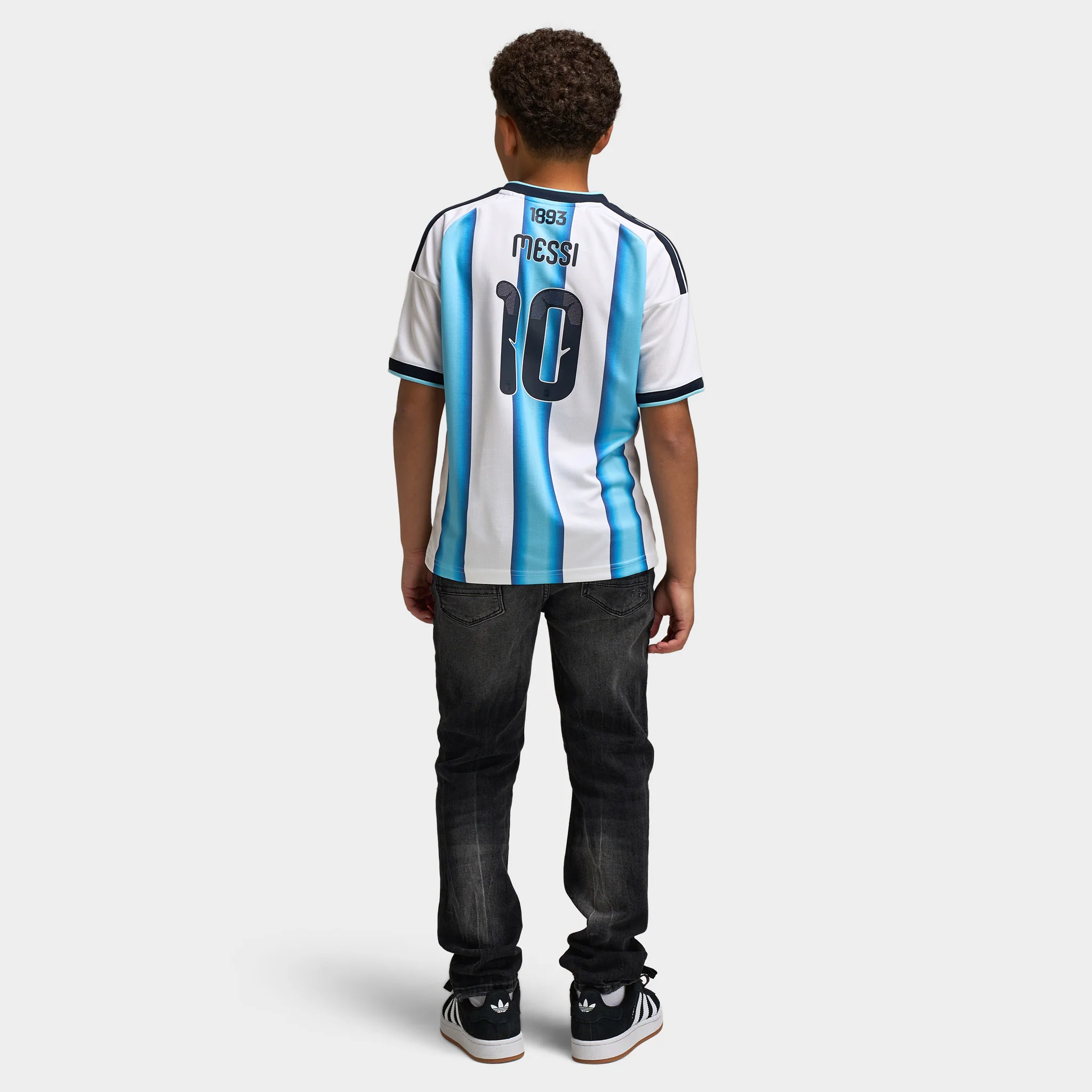 adidas Juniors' Argentina Replica Home Jersey Messi Blue / White - Image 5