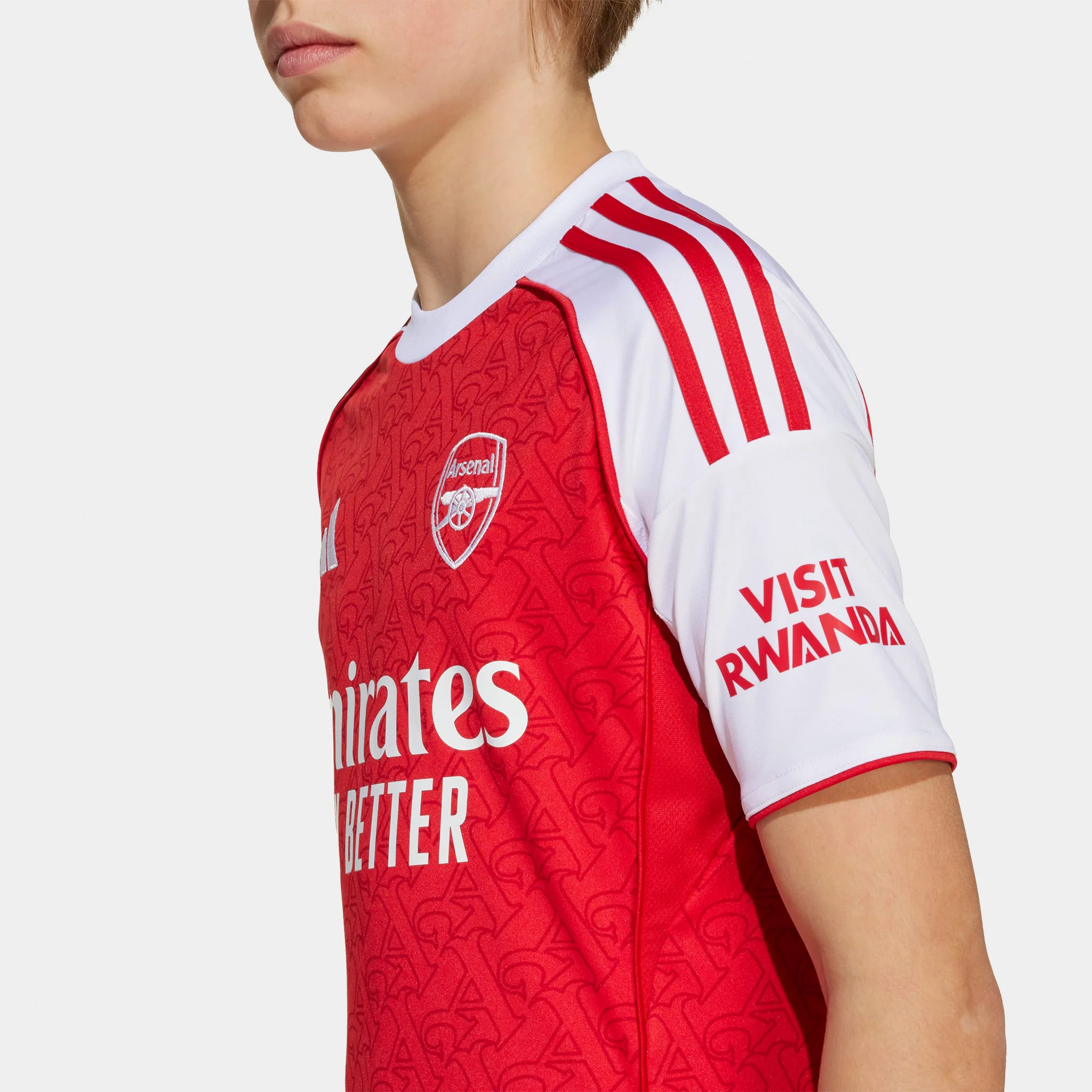 adidas Juniors' Arsenal FC 25/26 Jersey Youth Better Scarlet / White - Image 6