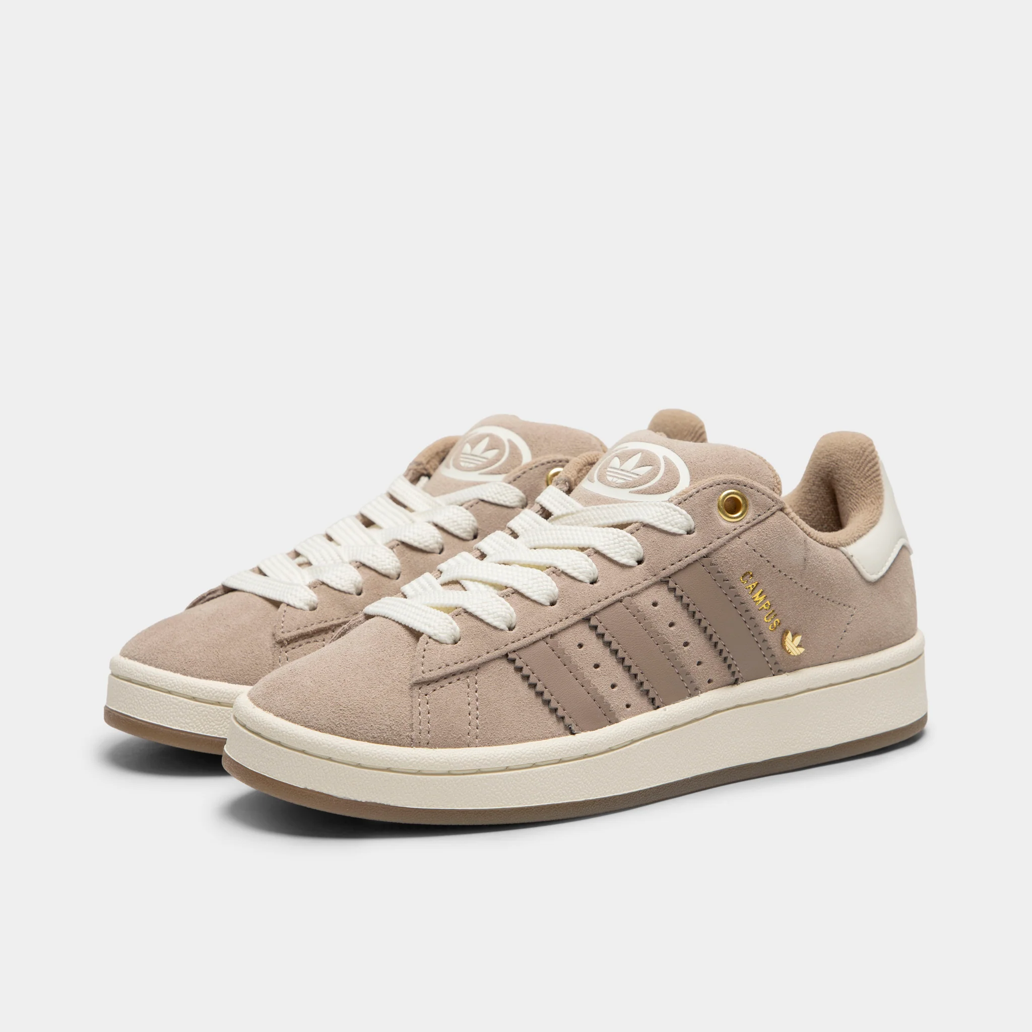 adidas Juniors' Campus 00s Trace Khaki / Chalky Brown - Off White - Image 2
