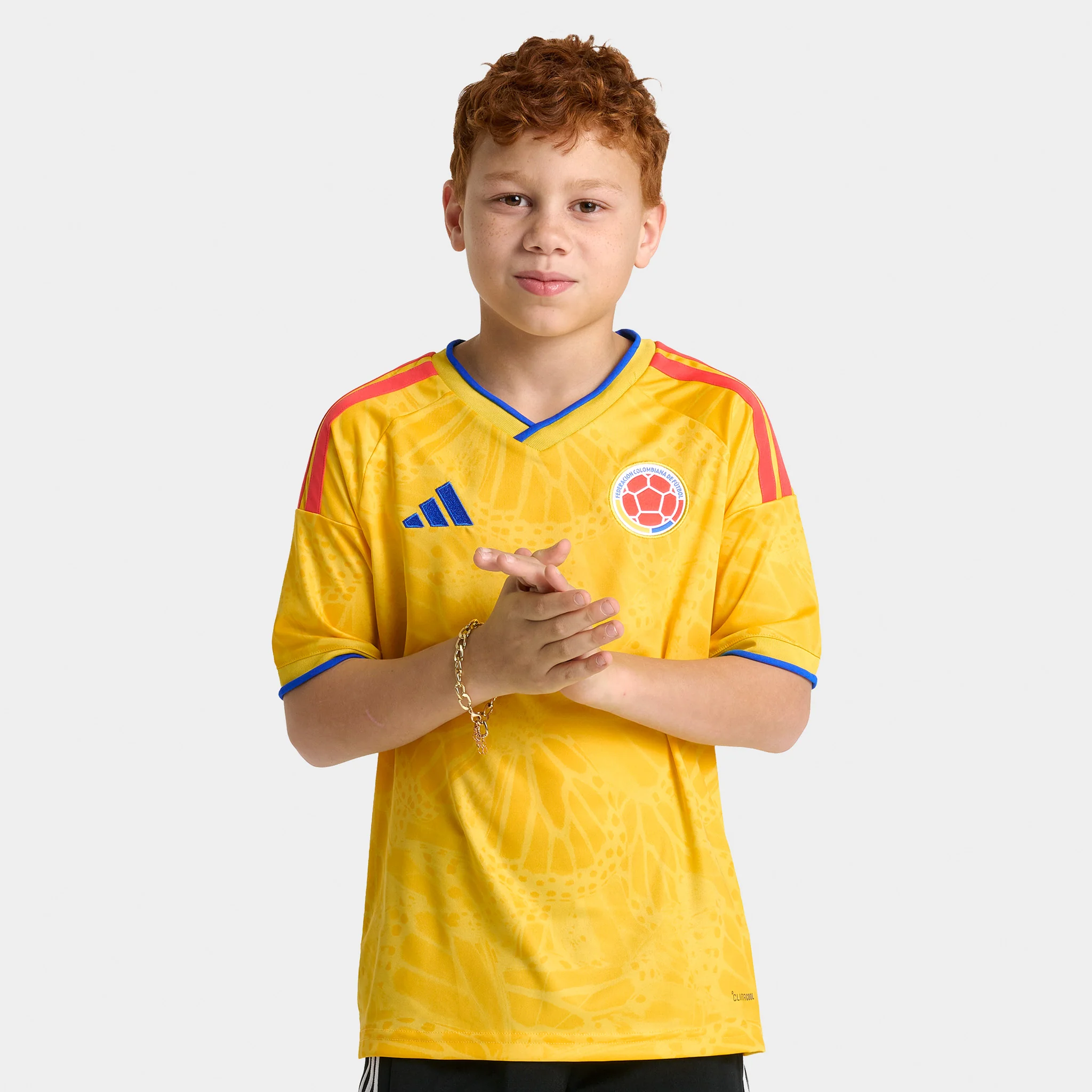 adidas Juniors' Colombia Replica Home Jersey / Yellow - Image 3