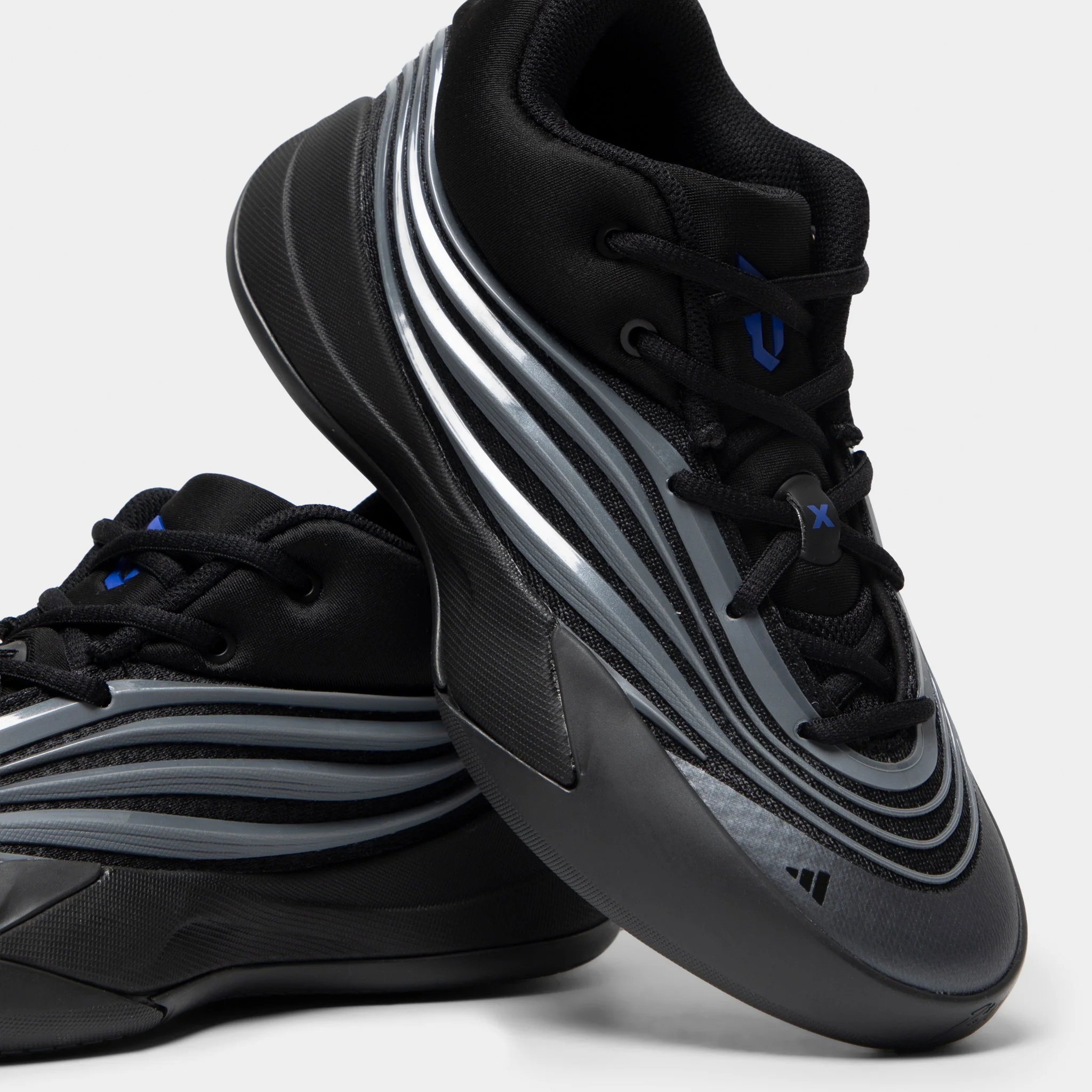 adidas Juniors' Dame X Core Black / Iron Metallic - Lucid Blue - Image 3