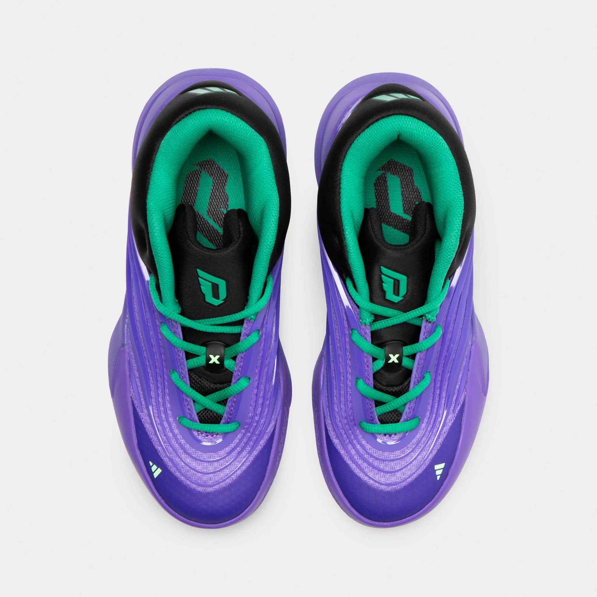 adidas Juniors' Dame X Purple Rush / Black - Court Green - Image 5