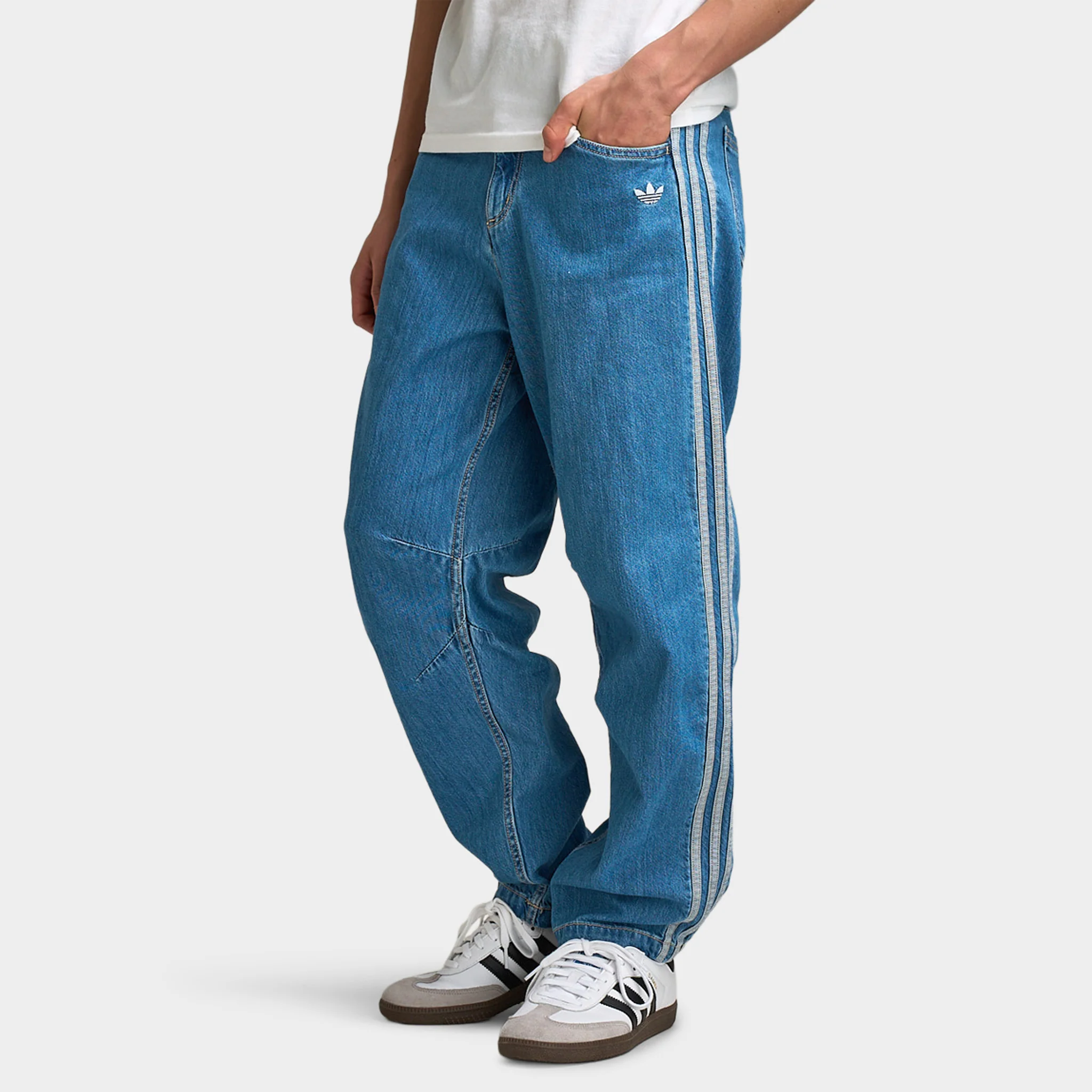 adidas Juniors' Denim Wide Leg / Vintage Blue - Image 2
