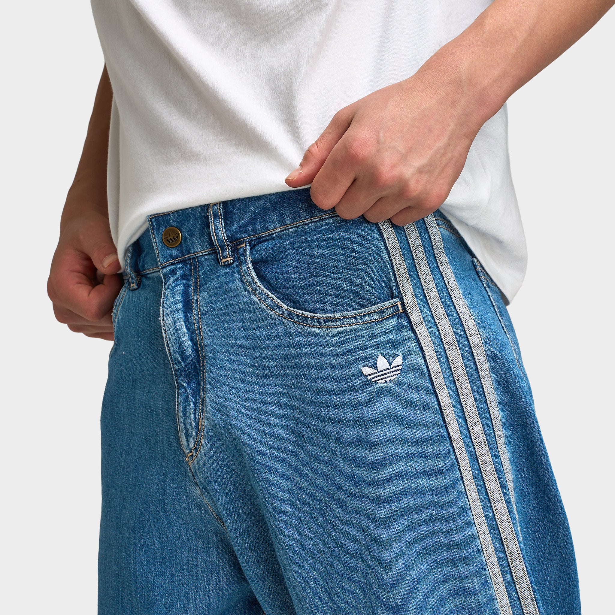 adidas Juniors' Denim Wide Leg / Vintage Blue - Image 5