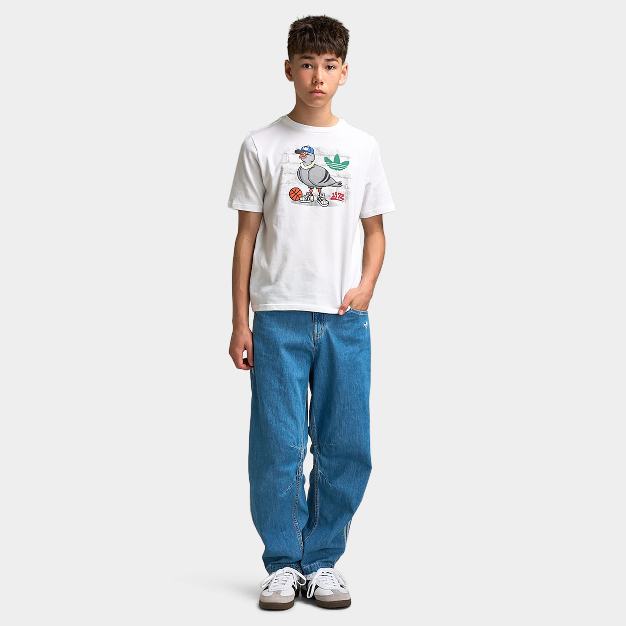 adidas Juniors' Denim Wide Leg / Vintage Blue - Image 6