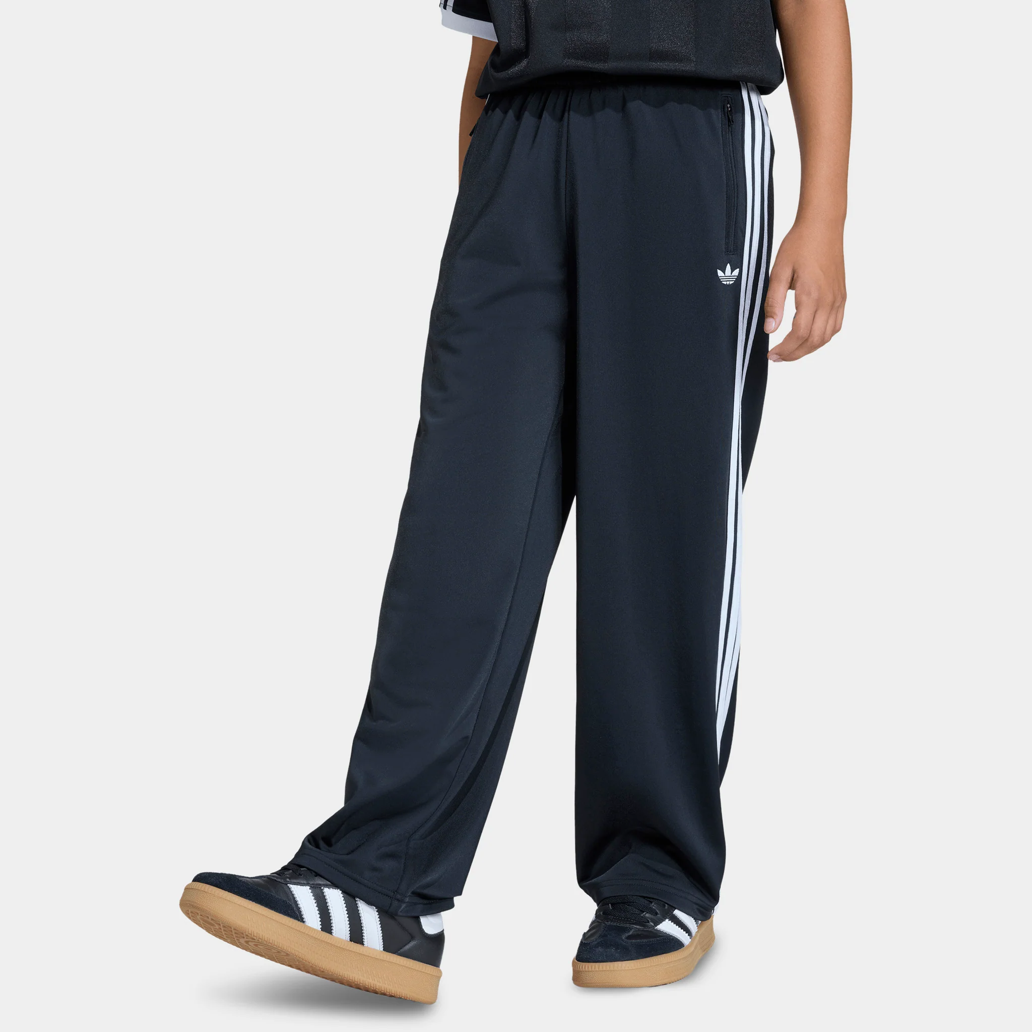 adidas Juniors' Firebird Loose Track Pants Black / White - Image 3