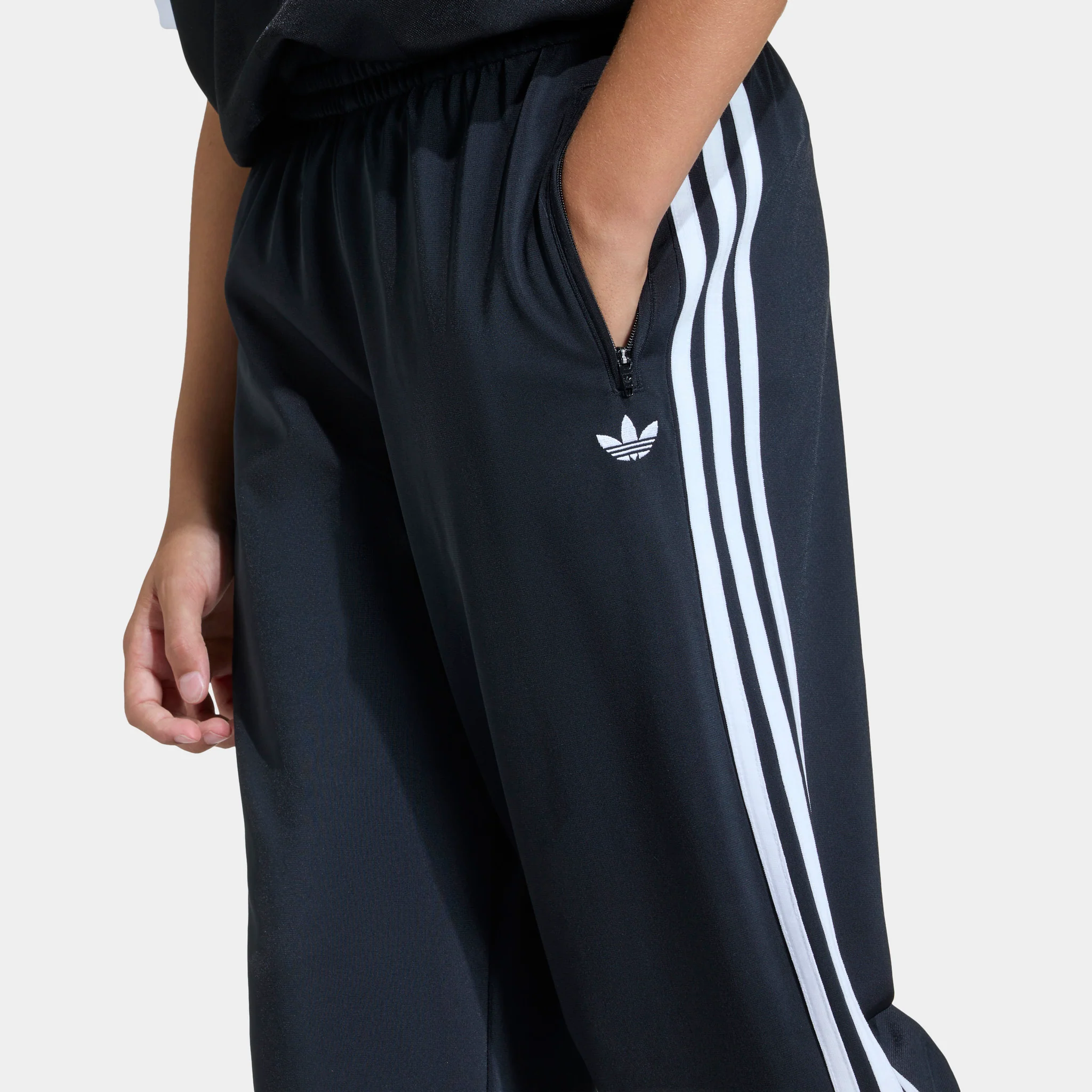 adidas Juniors' Firebird Loose Track Pants Black / White - Image 7