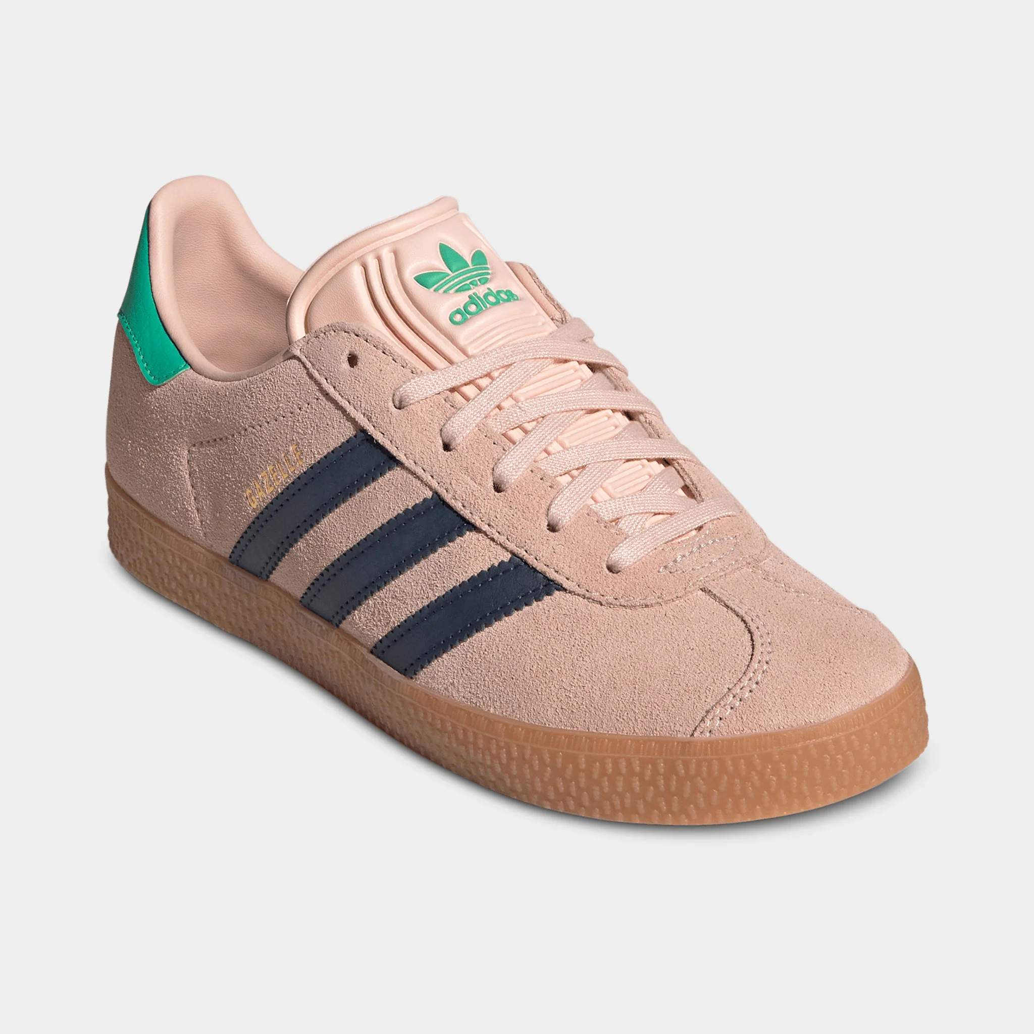 adidas Juniors' Gazelle Blush Pink / Night Indigo - Hi-Res Green - Image 2