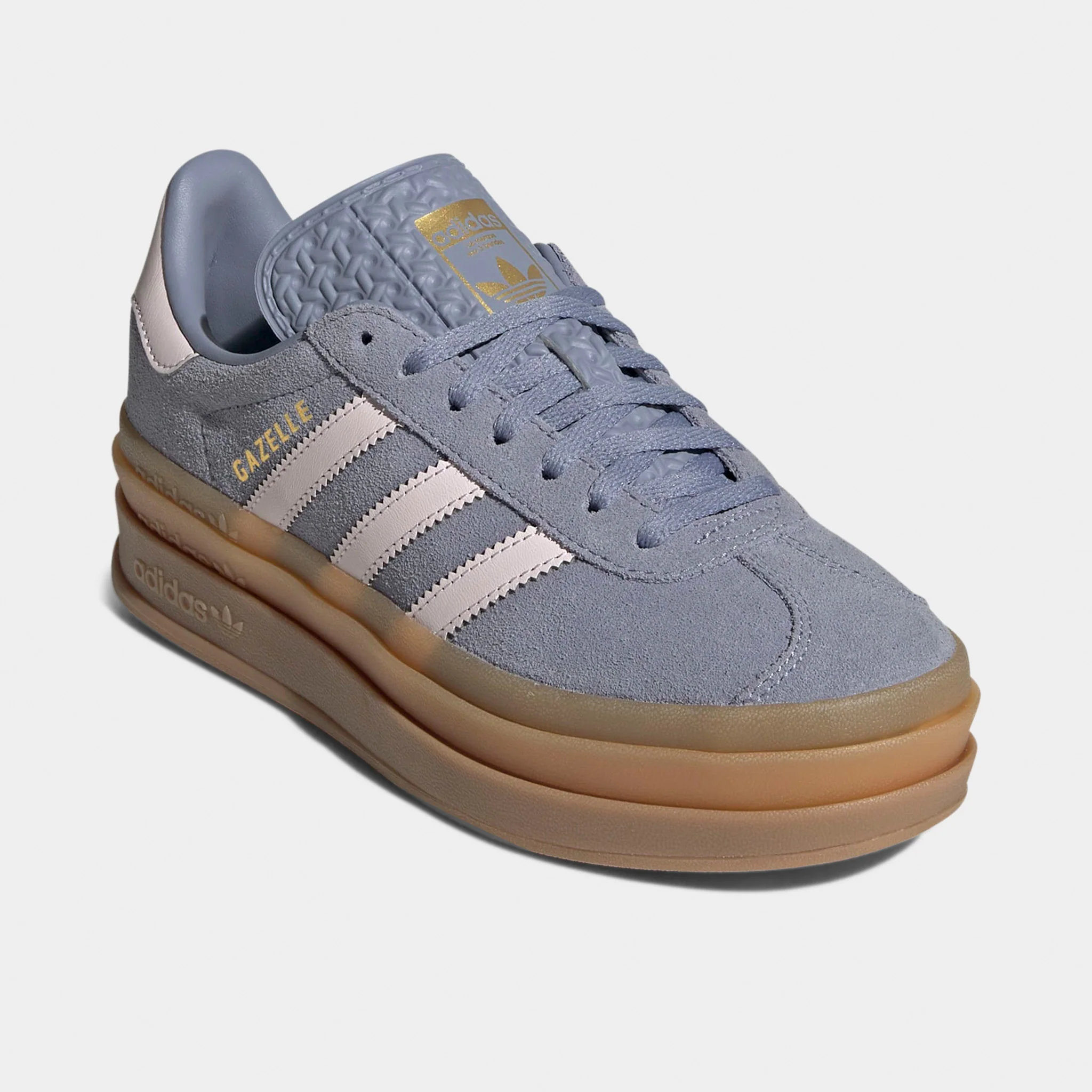 adidas Juniors' Gazelle Bold Silver Violet / Almost Pink - Gum - Image 2