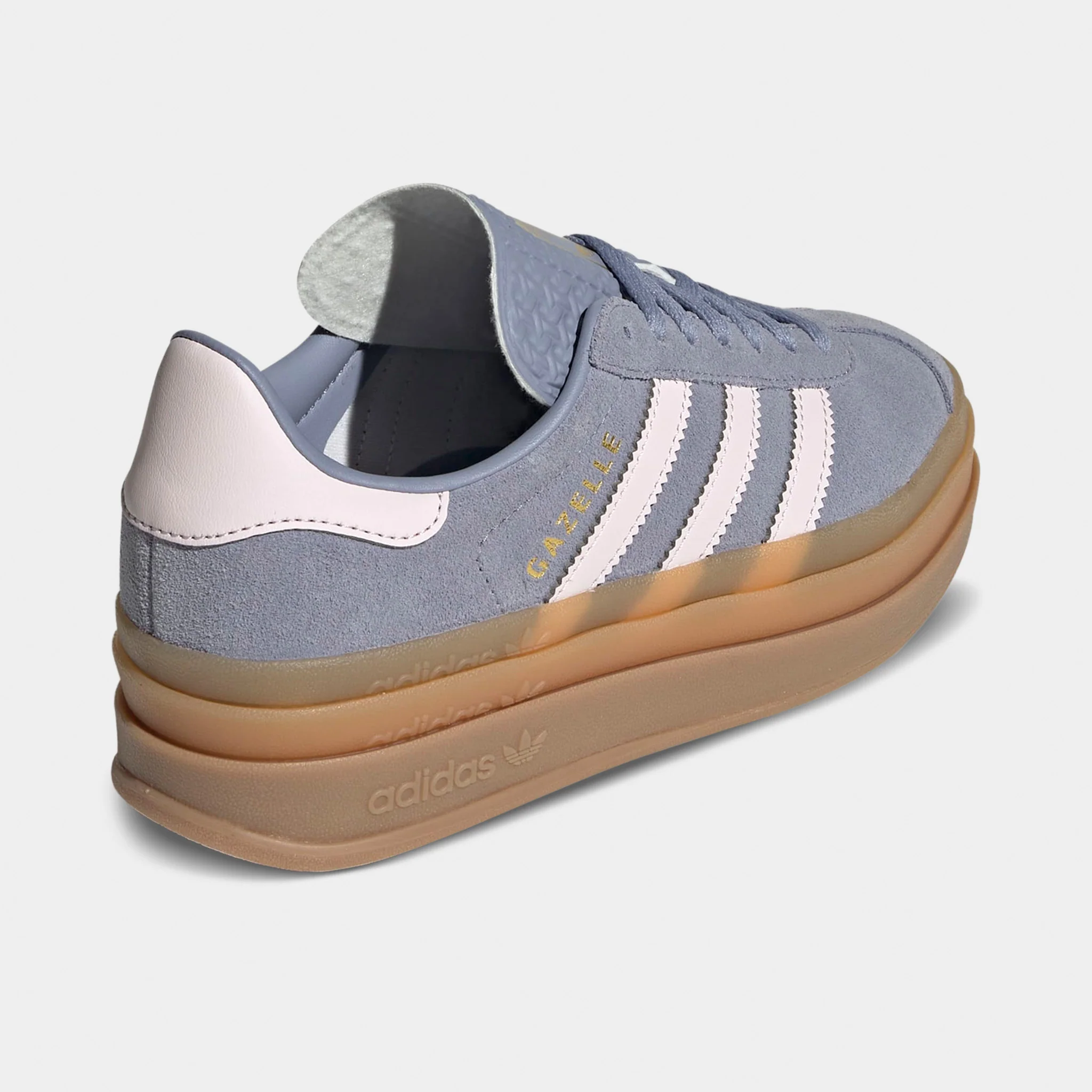 adidas Juniors' Gazelle Bold Silver Violet / Almost Pink - Gum - Image 3