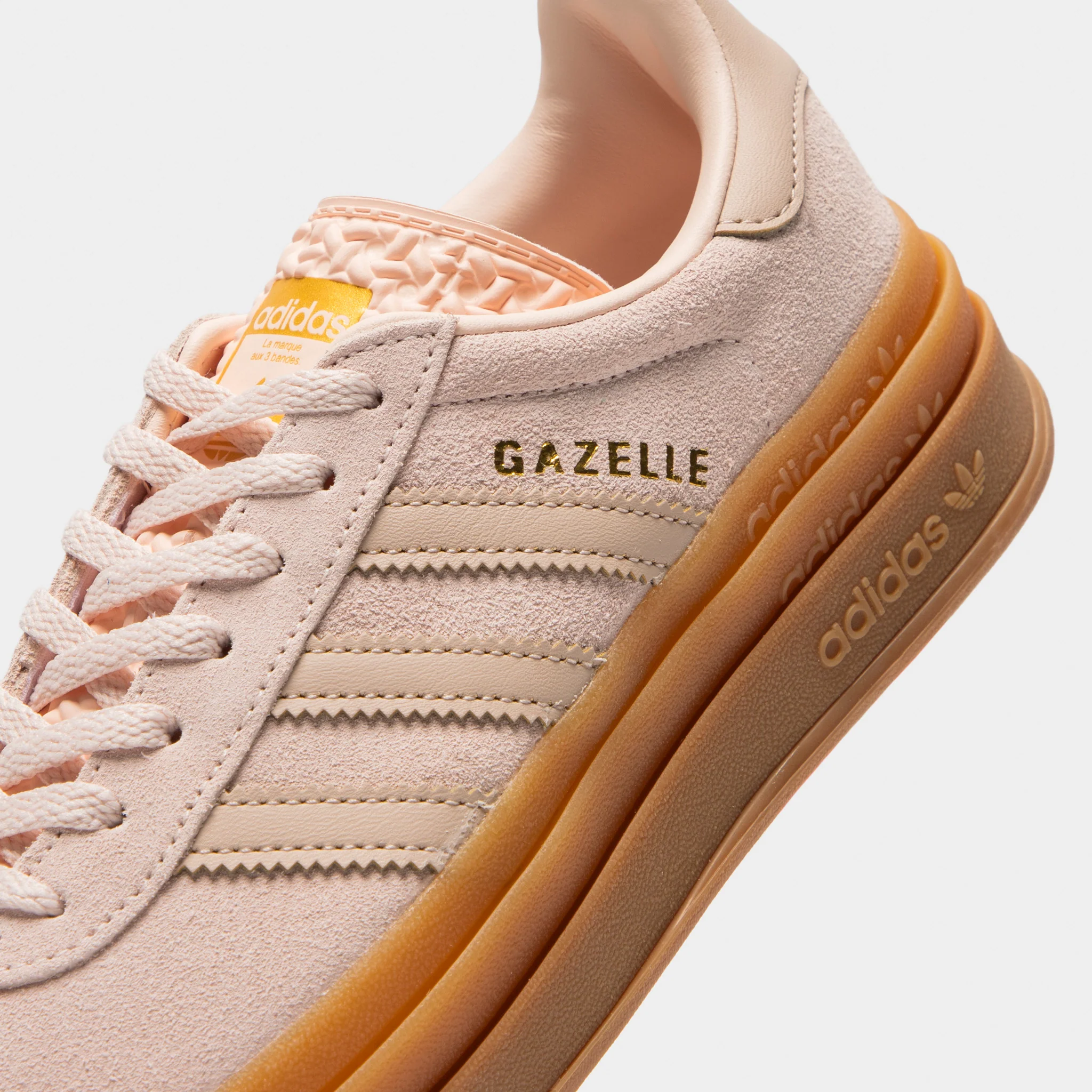adidas Juniors' Gazelle Bold Wonder Quartz / Wonder Taupe - Gum - Image 3