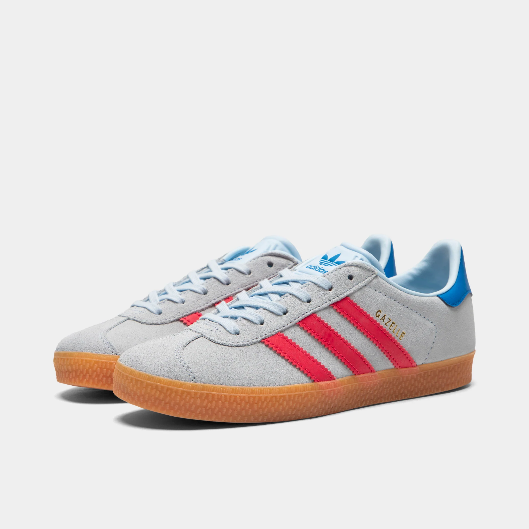 adidas Juniors' Gazelle Crystal Sky / Semi Lucid Red - Bluebird - Image 2