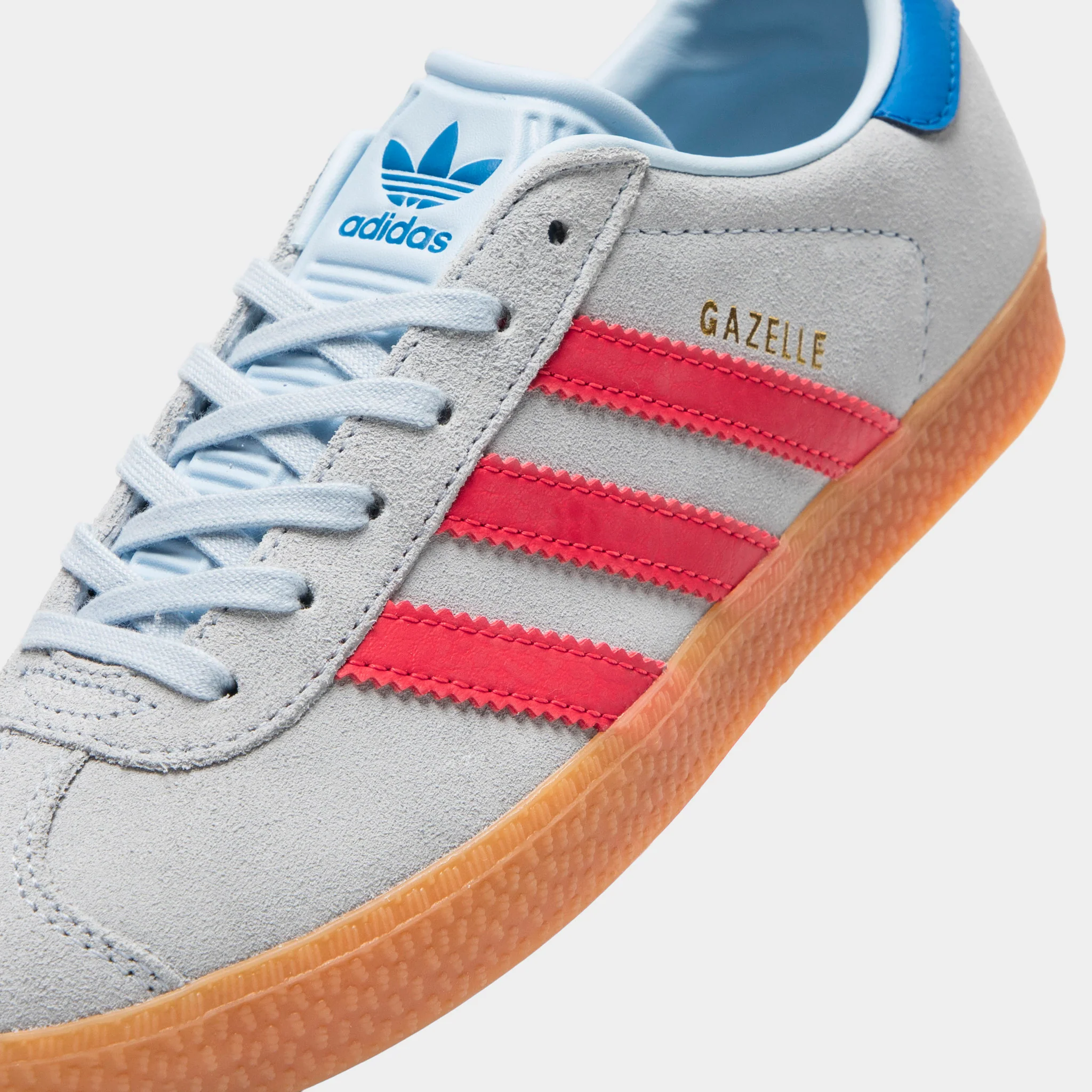 adidas Juniors' Gazelle Crystal Sky / Semi Lucid Red - Bluebird - Image 3