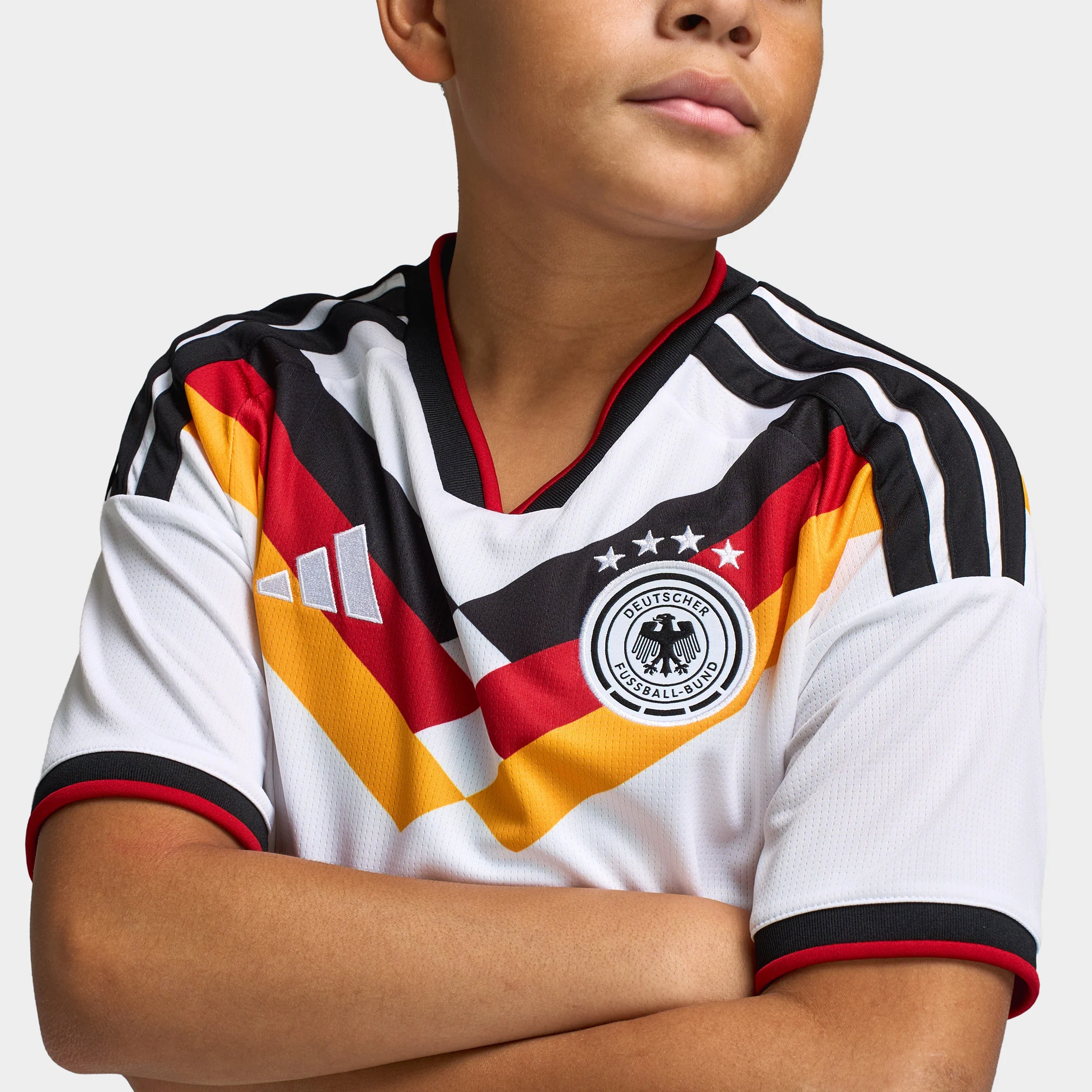 adidas Juniors' Germany Replica Home Jersey / White - Image 4