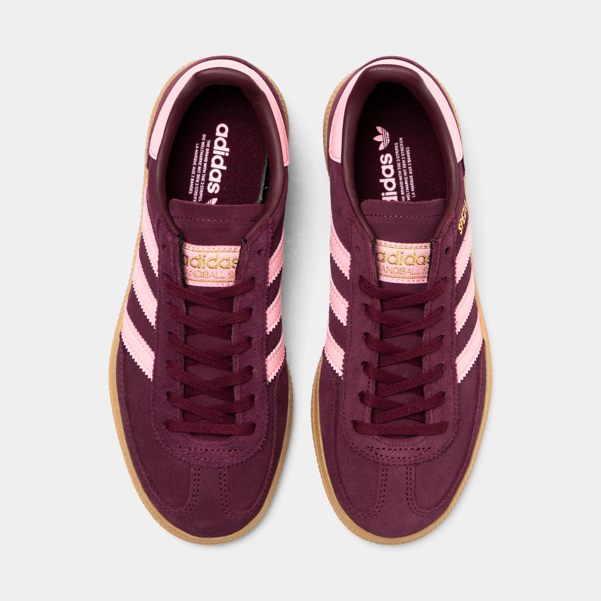 adidas Juniors' Handball Spezial Maroon / Light Pink - Gum - Image 5