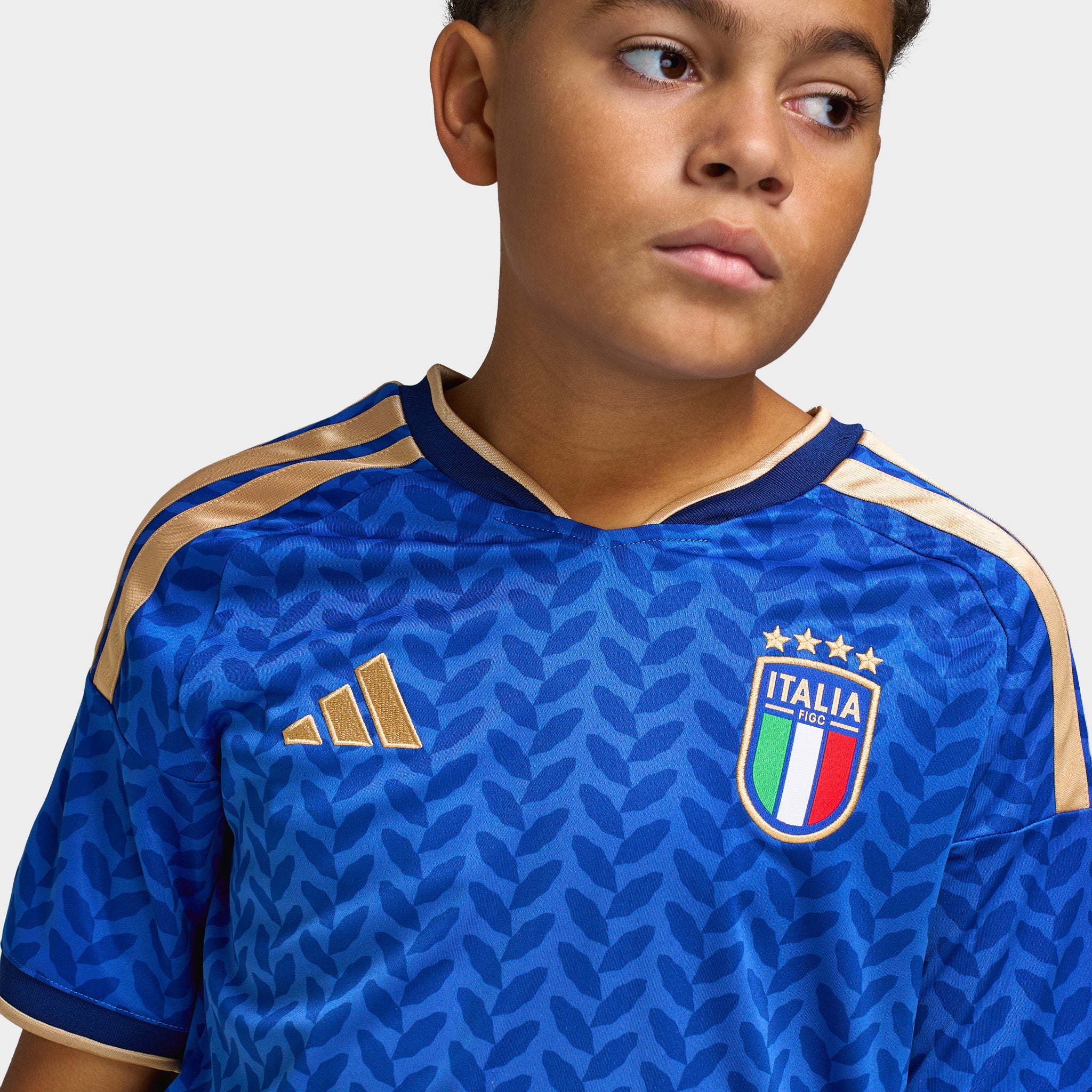 adidas Juniors' Italia Replica Home Jersey / Royal Blue - Image 3