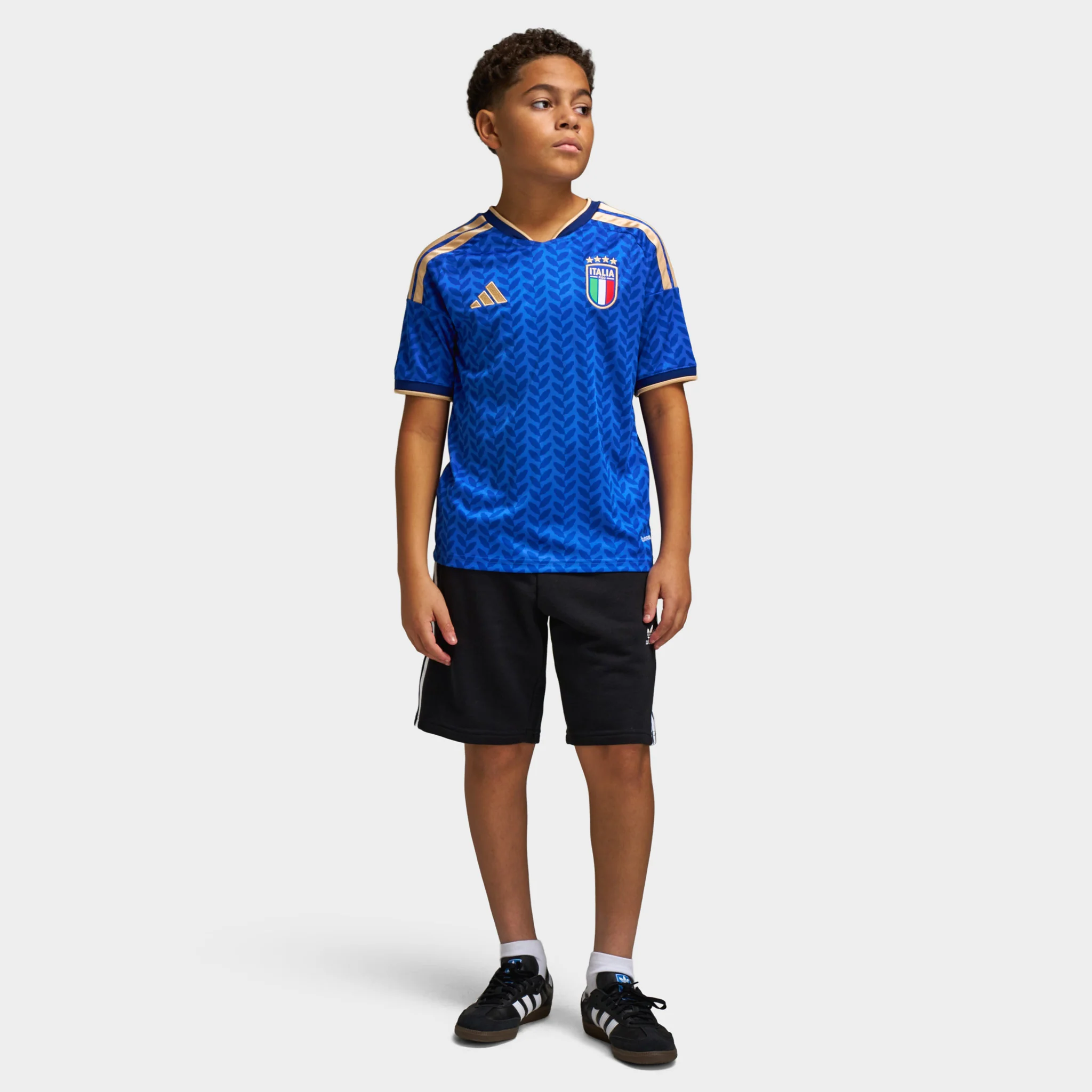 adidas Juniors' Italia Replica Home Jersey / Royal Blue - Image 6