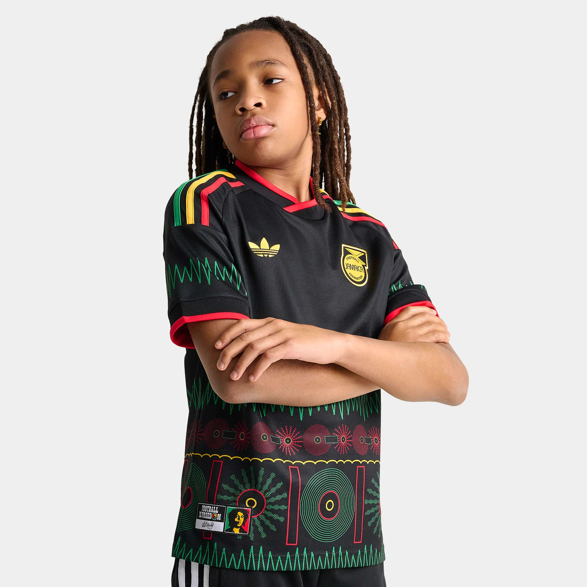 adidas Juniors' Jamaica Replica Away Jersey / Black - Image 5