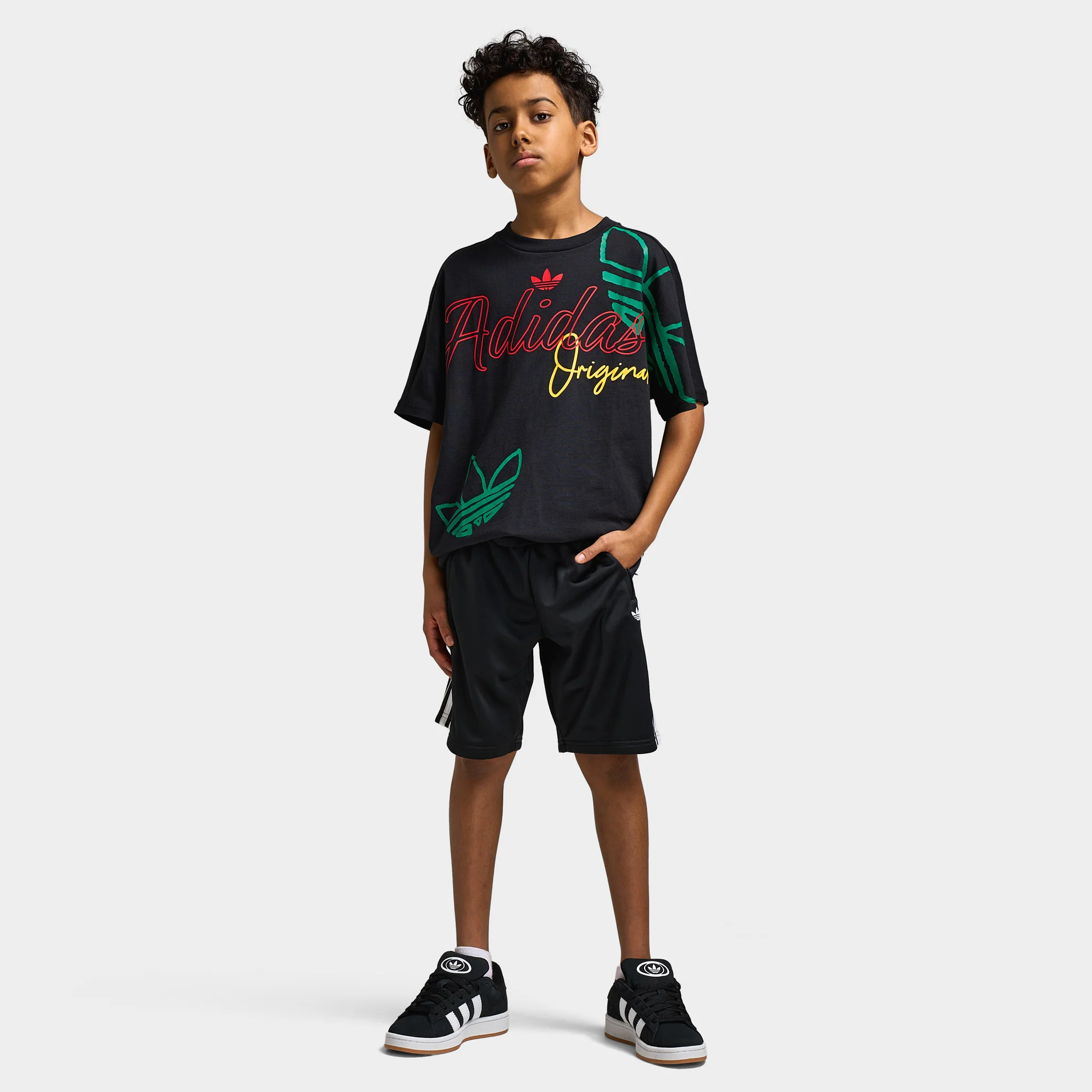 adidas Juniors' Loose Fit Logo Love Tee / Black - Image 5