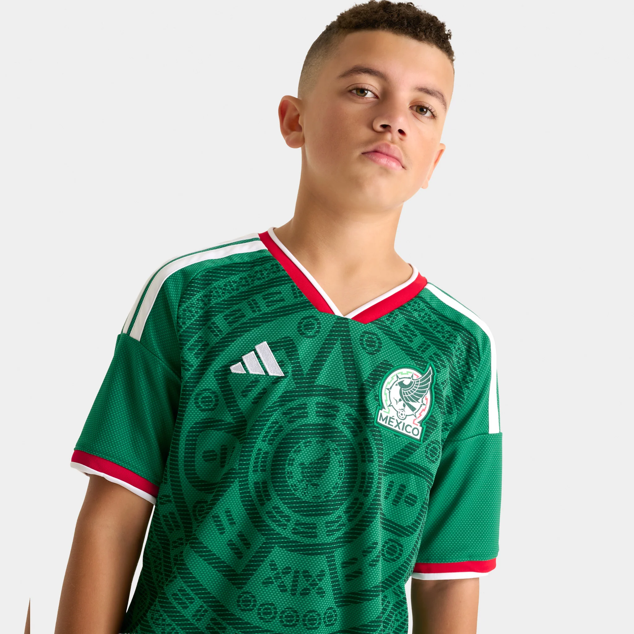 adidas Juniors' Mexico Replica Home Jersey / Green - Image 3