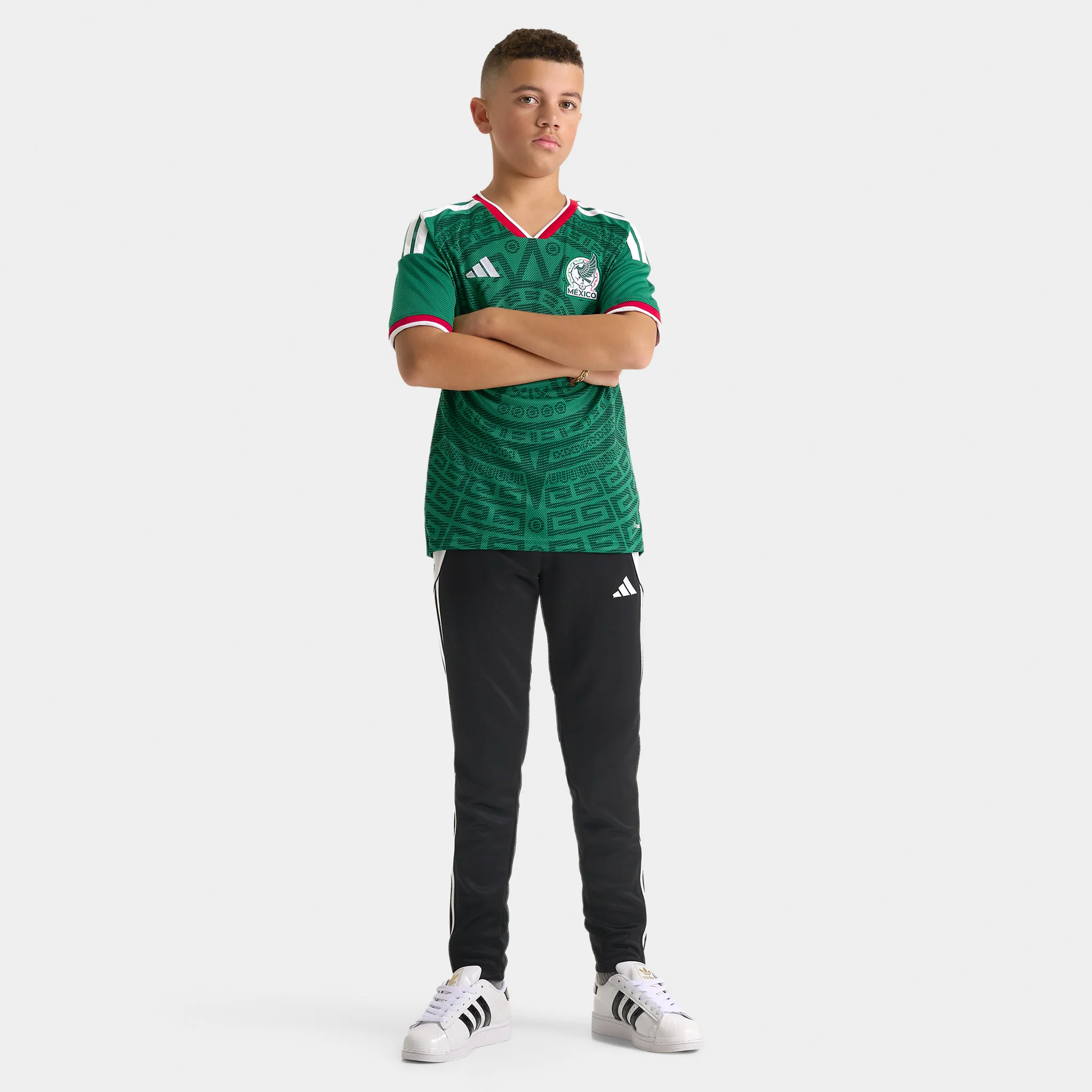 adidas Juniors' Mexico Replica Home Jersey / Green - Image 6