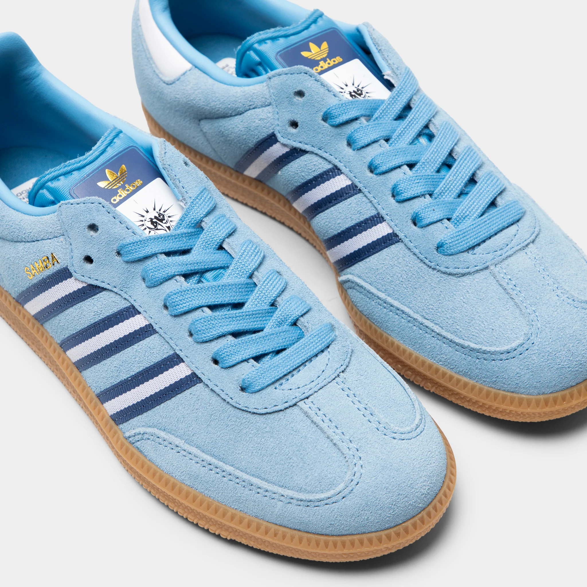 adidas Juniors' Samba OG Light Blue / White - Gum - Image 3