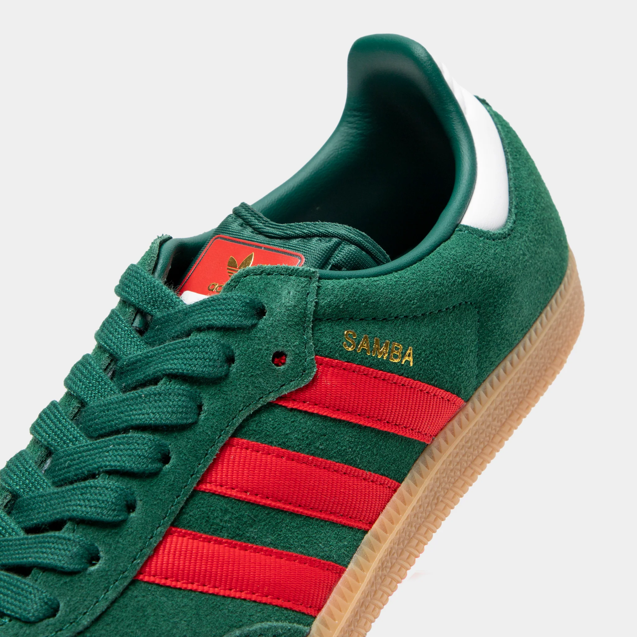 adidas Juniors' Samba OG Team Dark Green / Better Scarlet - Image 3