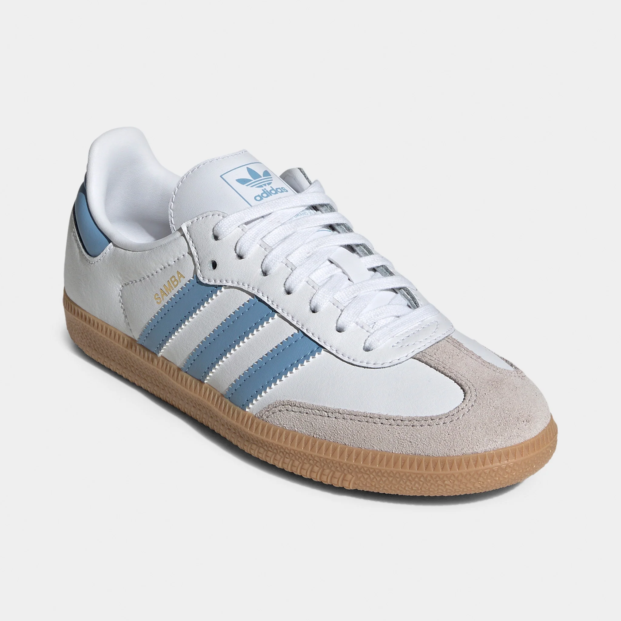 adidas Juniors' Samba OG White / Ash Blue - Gum - Image 2